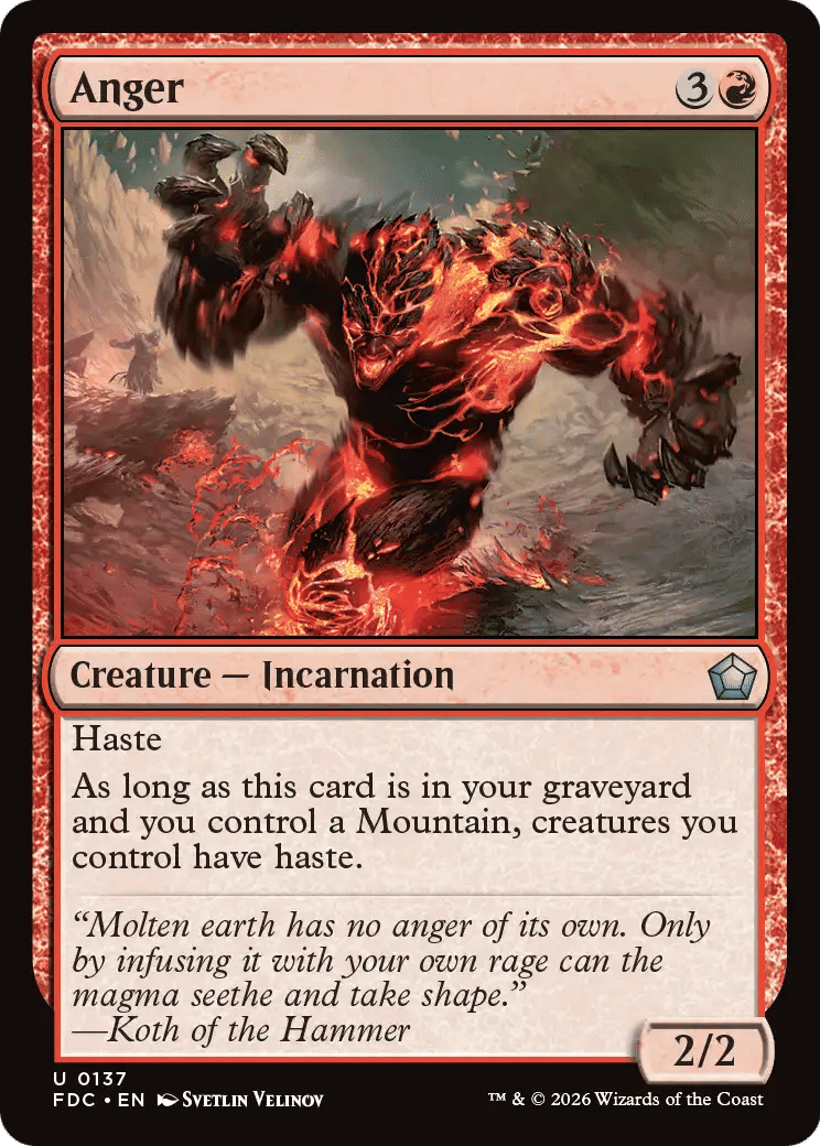Anger — Foundations Commander — Magic: The Gathering