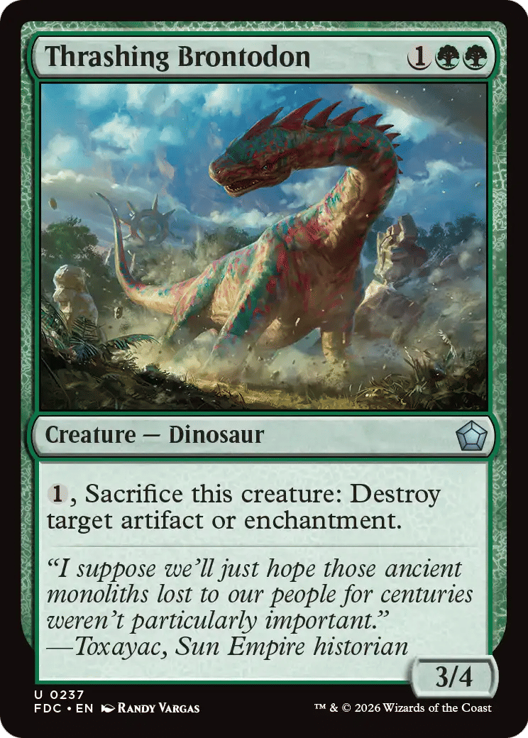 Thrashing Brontodon — Foundations Commander — Magic: The Gathering