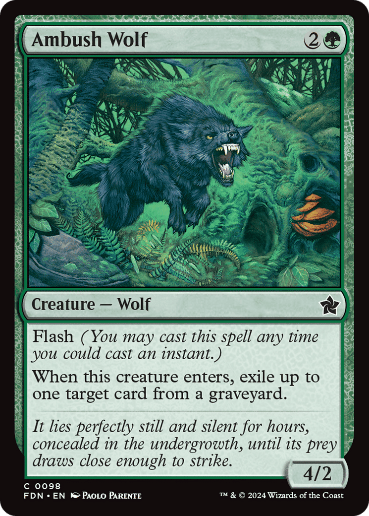 Ambush Wolf — Foundations — Magic: The Gathering