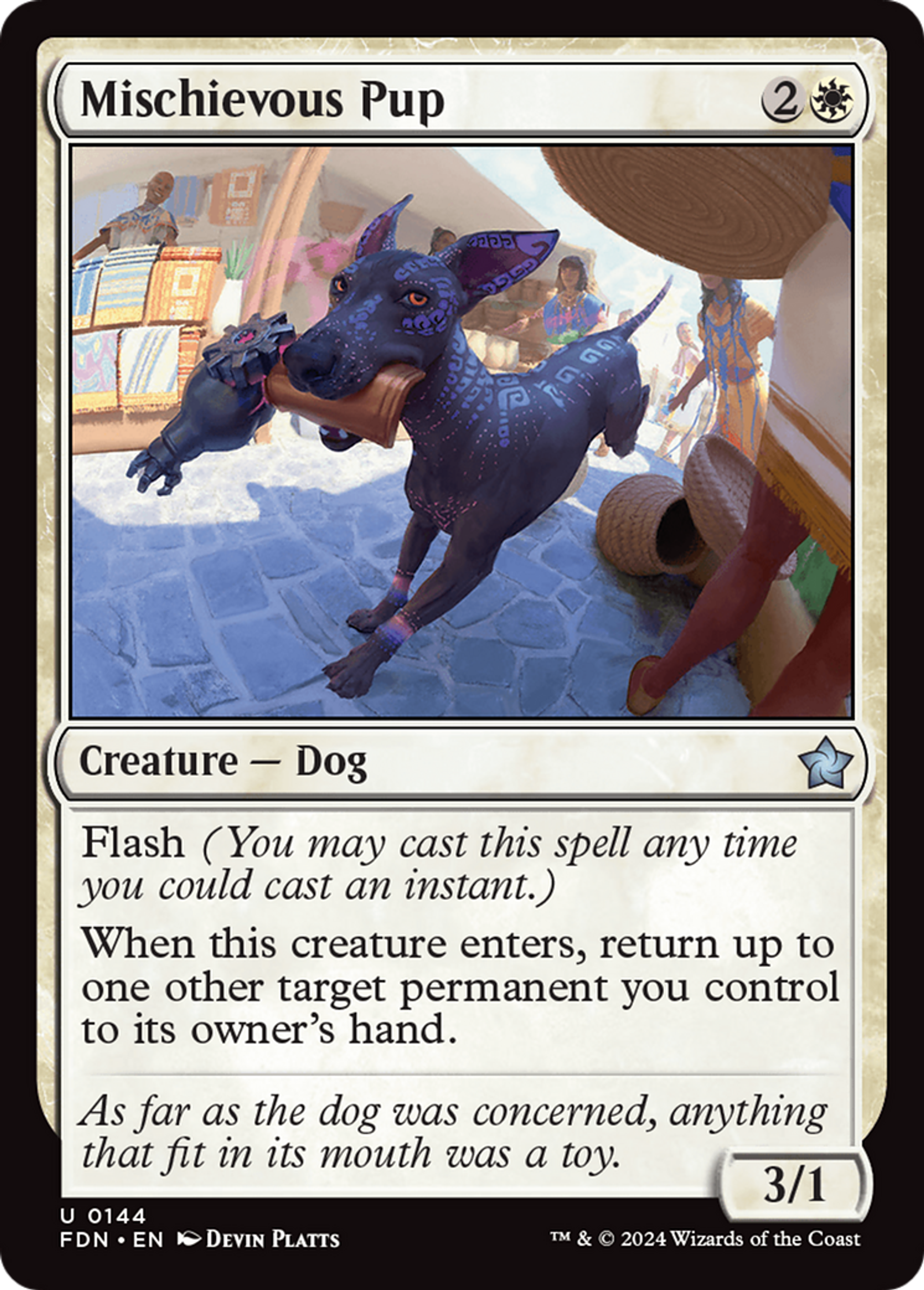Mischievous Pup — Foundations — Magic: The Gathering