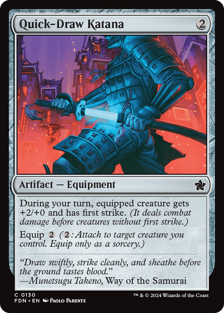 Quick-Draw Katana — Foundations — Magic: The Gathering