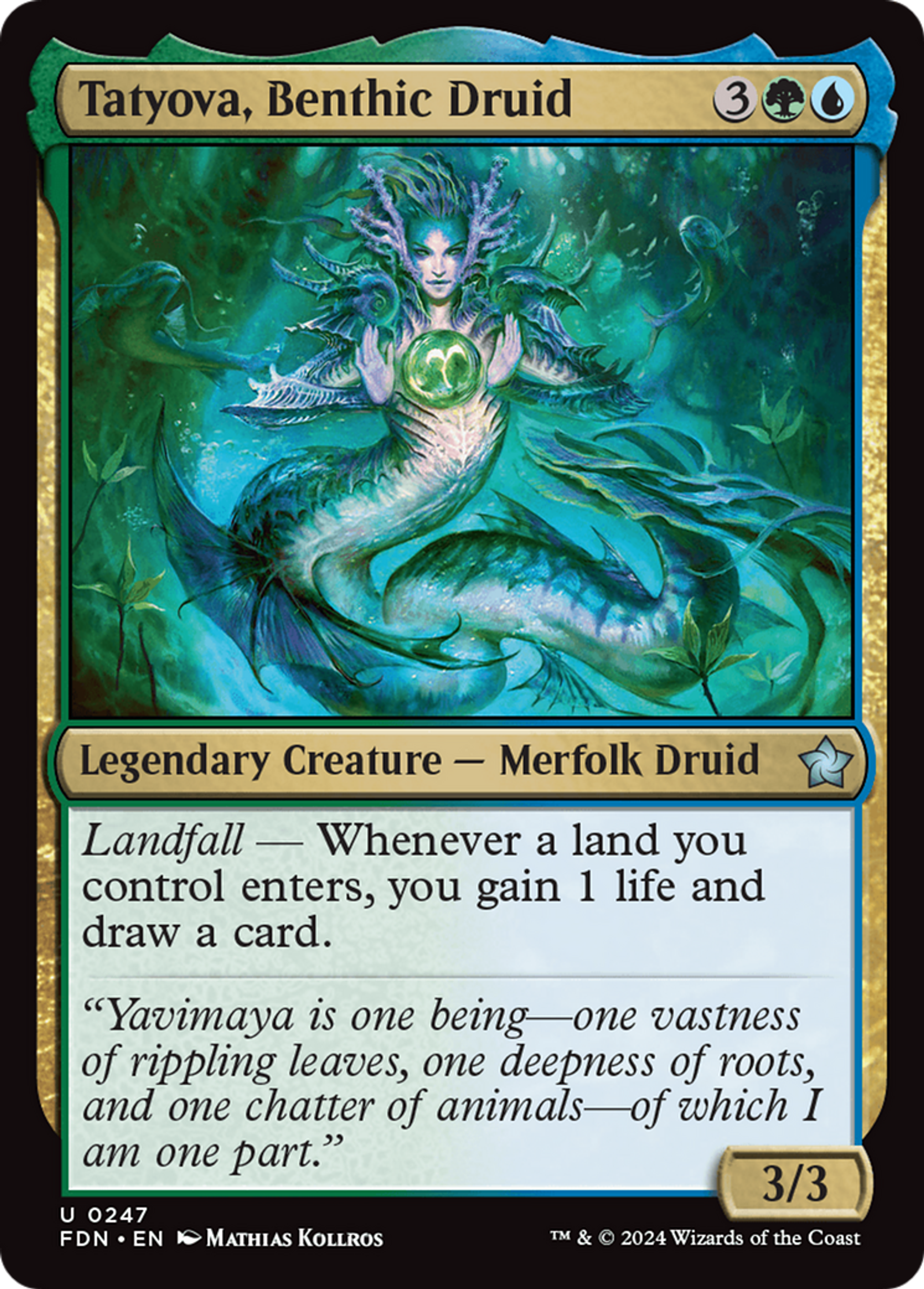 Tatyova, druidesse benthique — Foundations — Magic: The Gathering