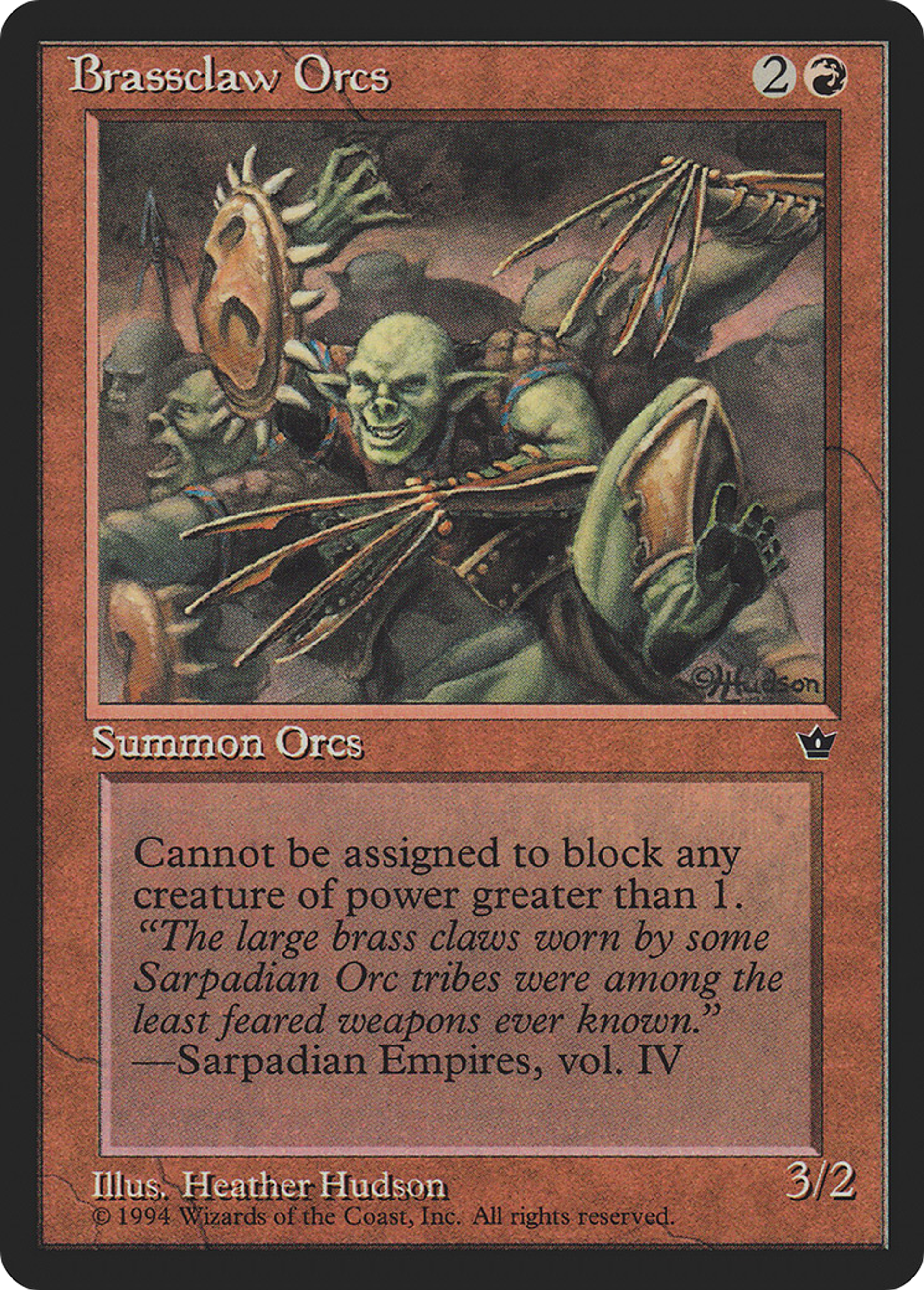 Brassclaw Orcs — Fallen Empires — Magic: The Gathering