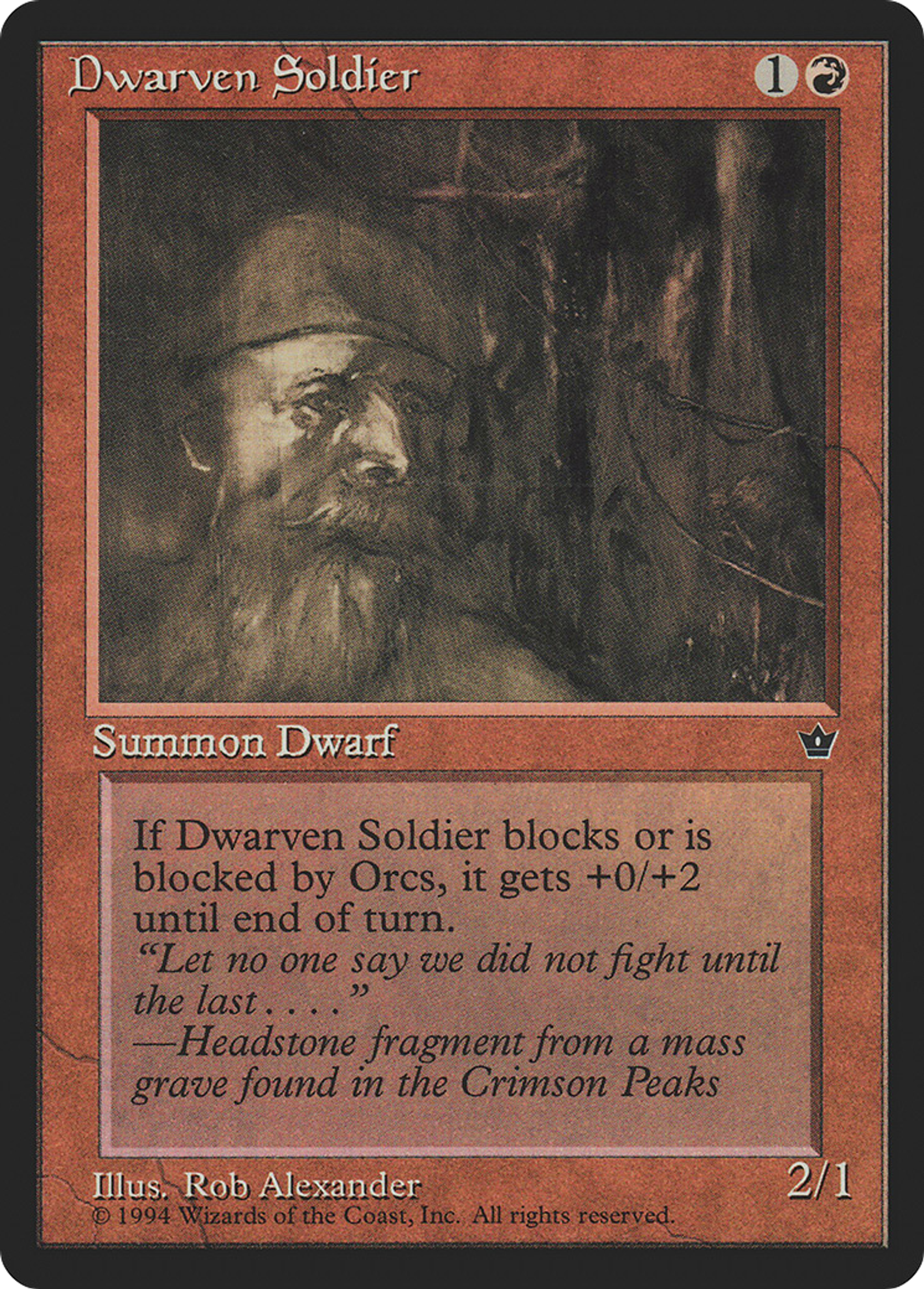 Dwarven Soldier — Fallen Empires — Magic: The Gathering