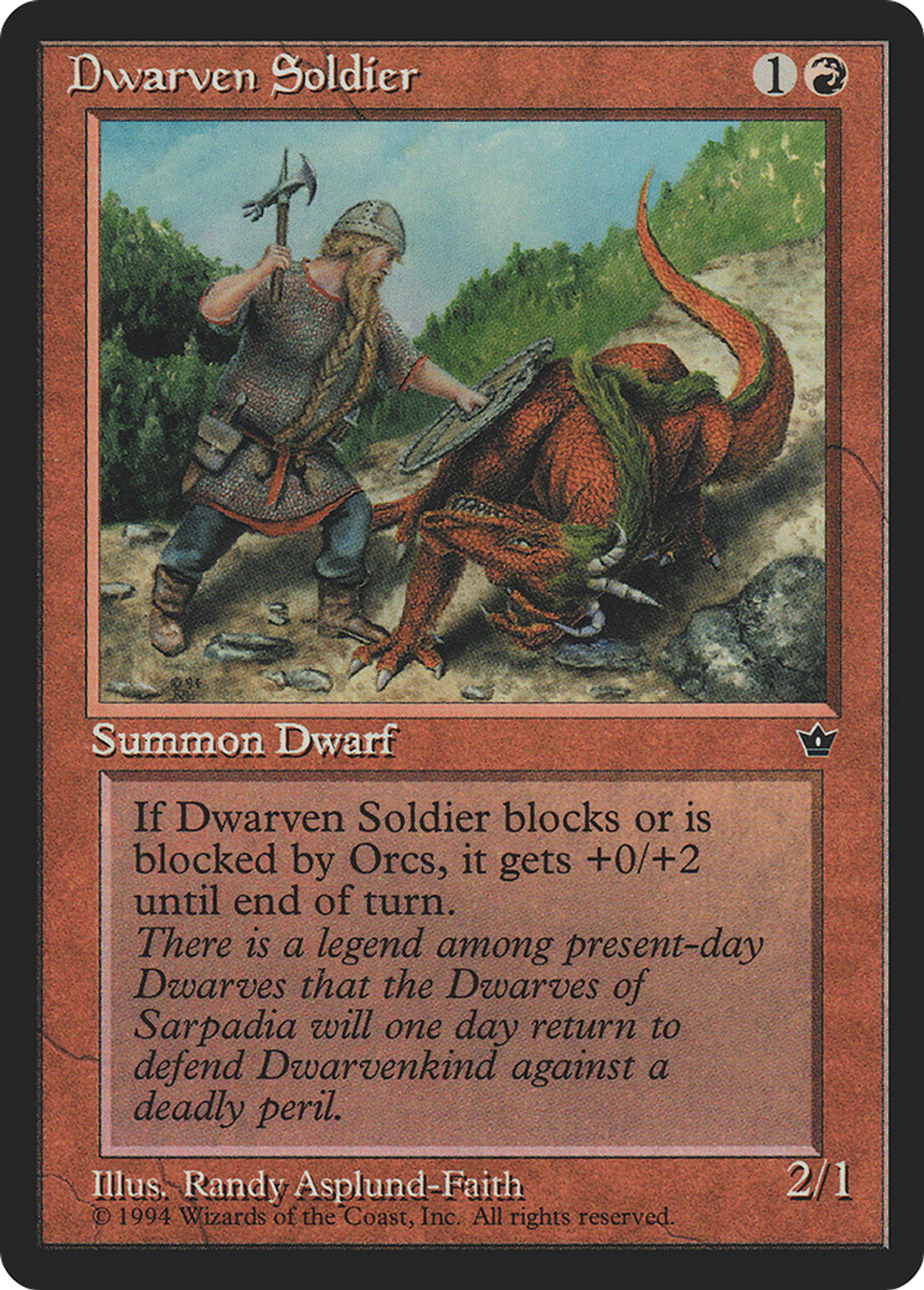 Dwarven Soldier — Fallen Empires — Magic: The Gathering