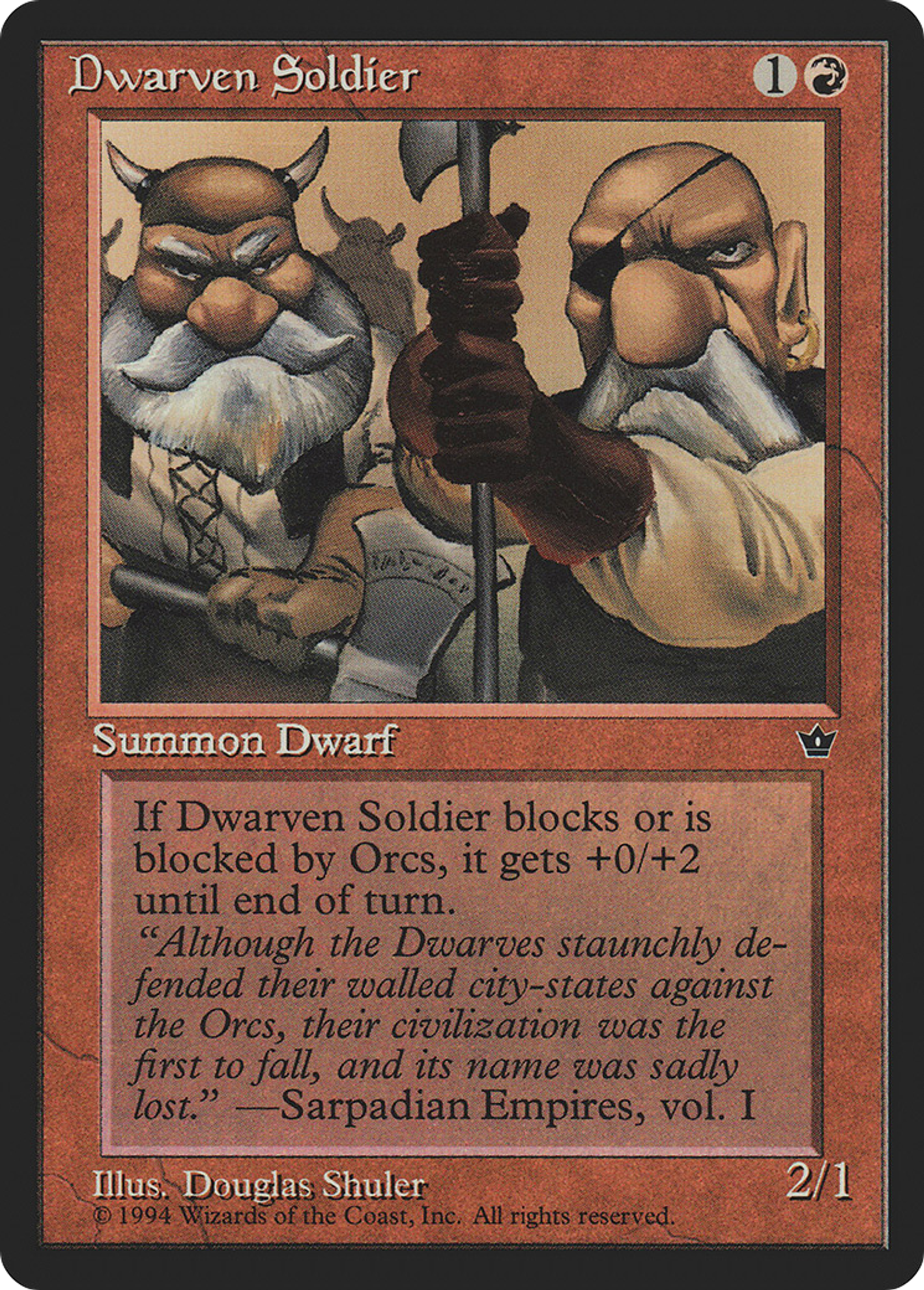 Dwarven Soldier — Fallen Empires — Magic: The Gathering