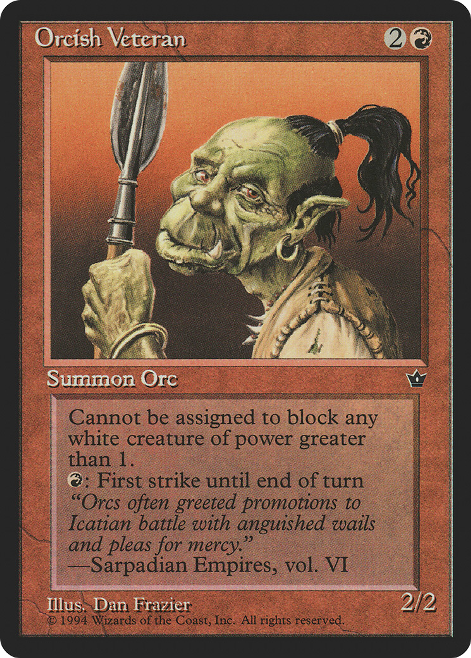 Orcish Veteran — Fallen Empires — Magic: The Gathering