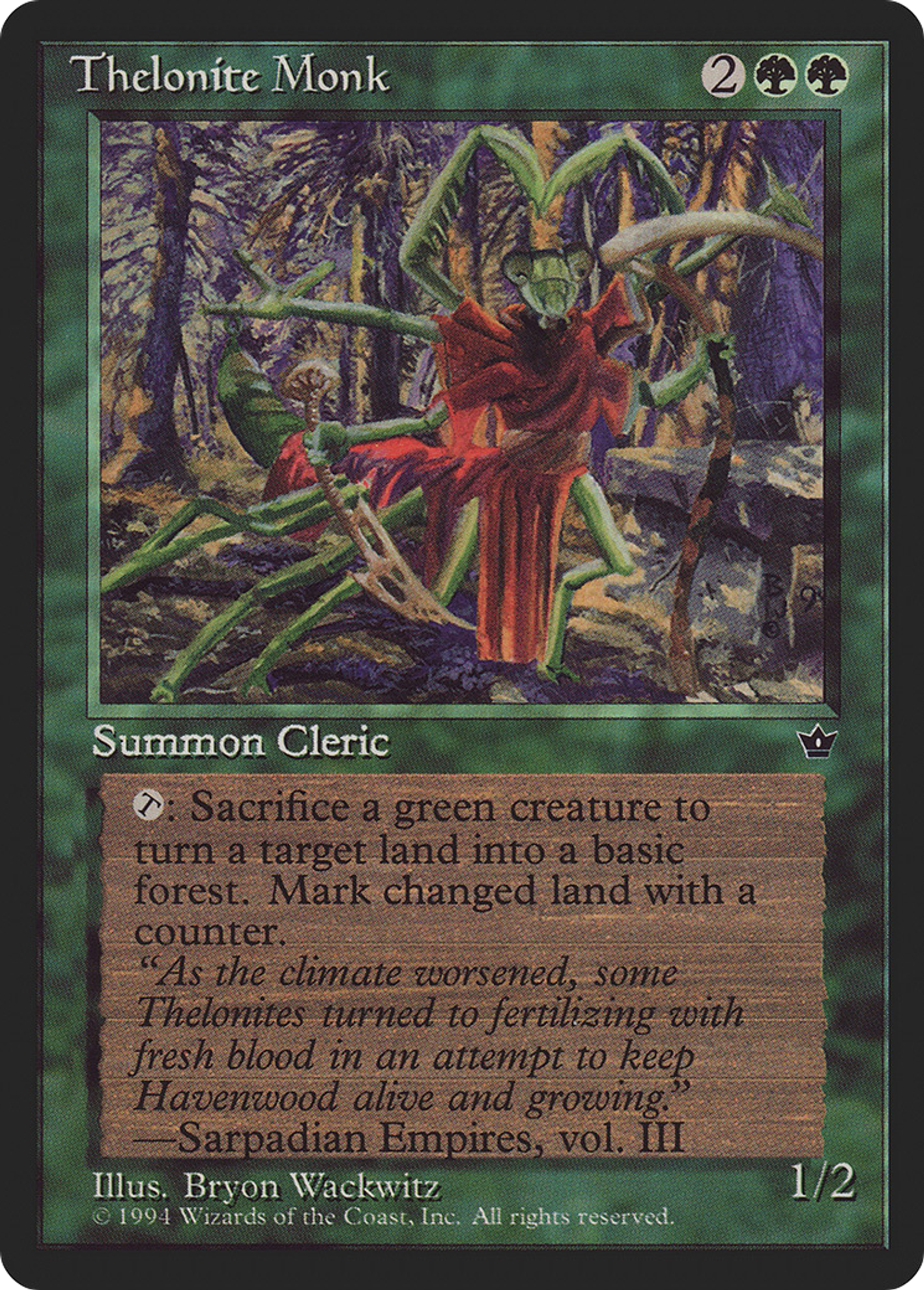 Thelonite Monk — Fallen Empires — Magic: The Gathering