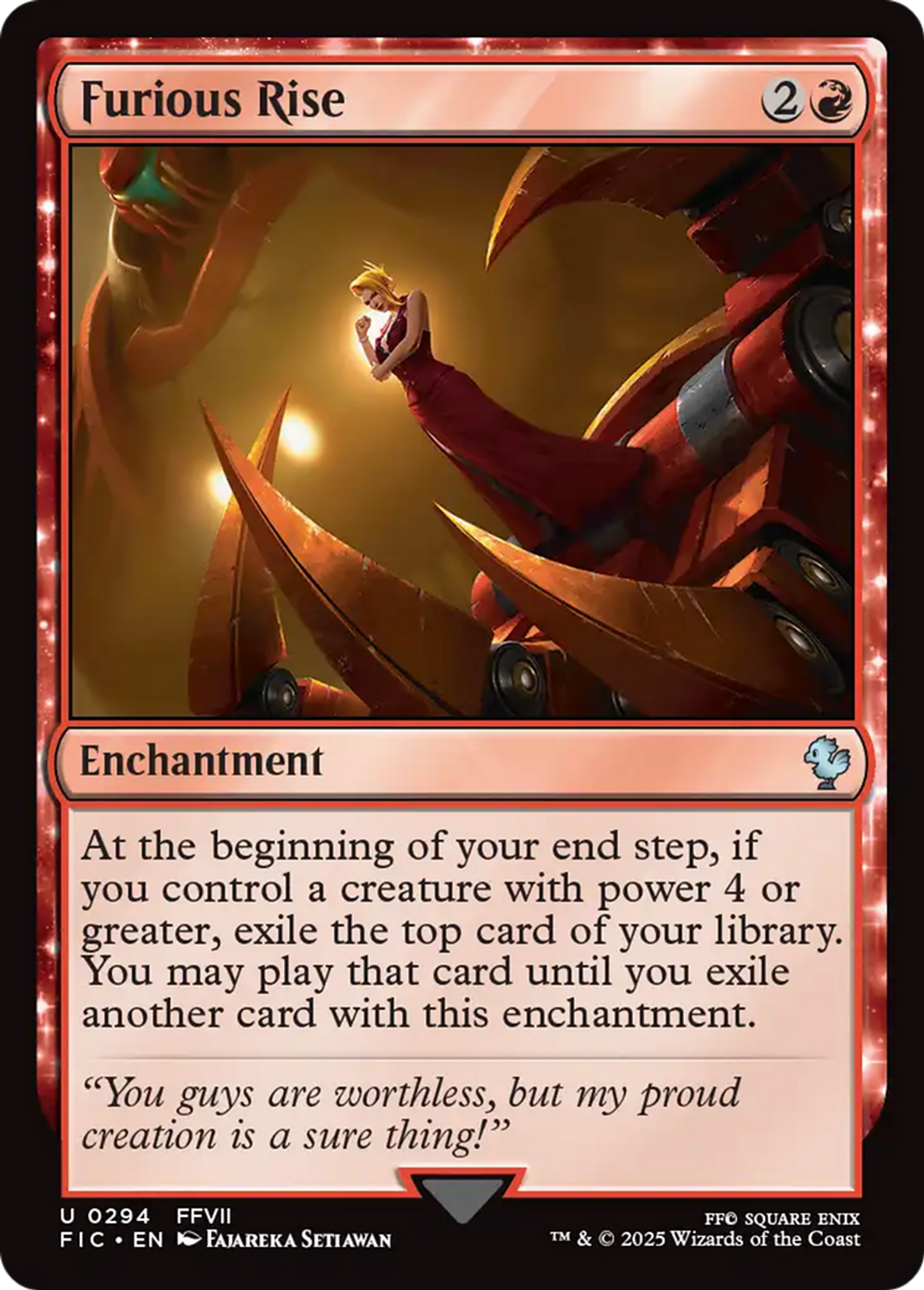 Furious Rise — Final Fantasy Commander — Magic: The Gathering