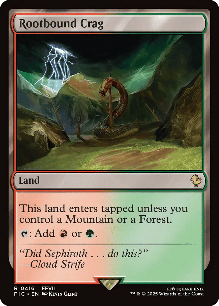 Rootbound Crag — Final Fantasy Commander — Magic: The Gathering