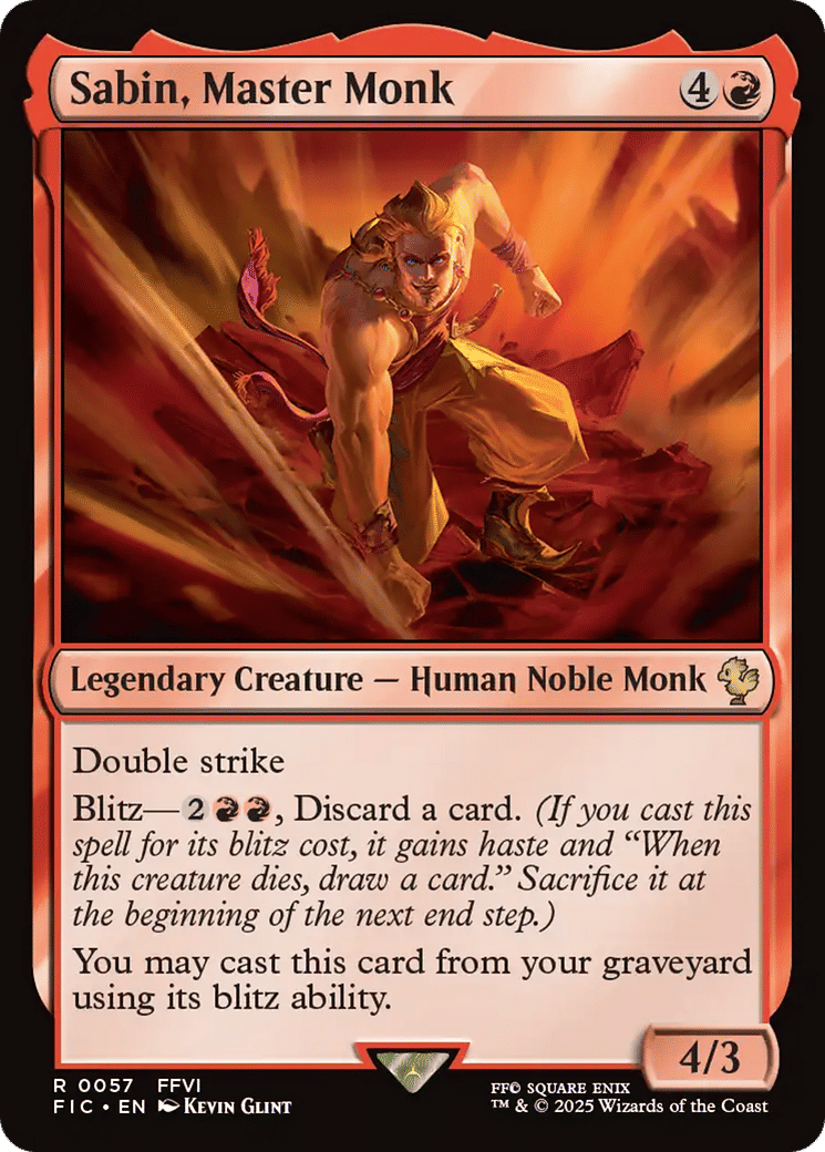 Sabin, Master Monk — Final Fantasy Commander — Magic: The Gathering