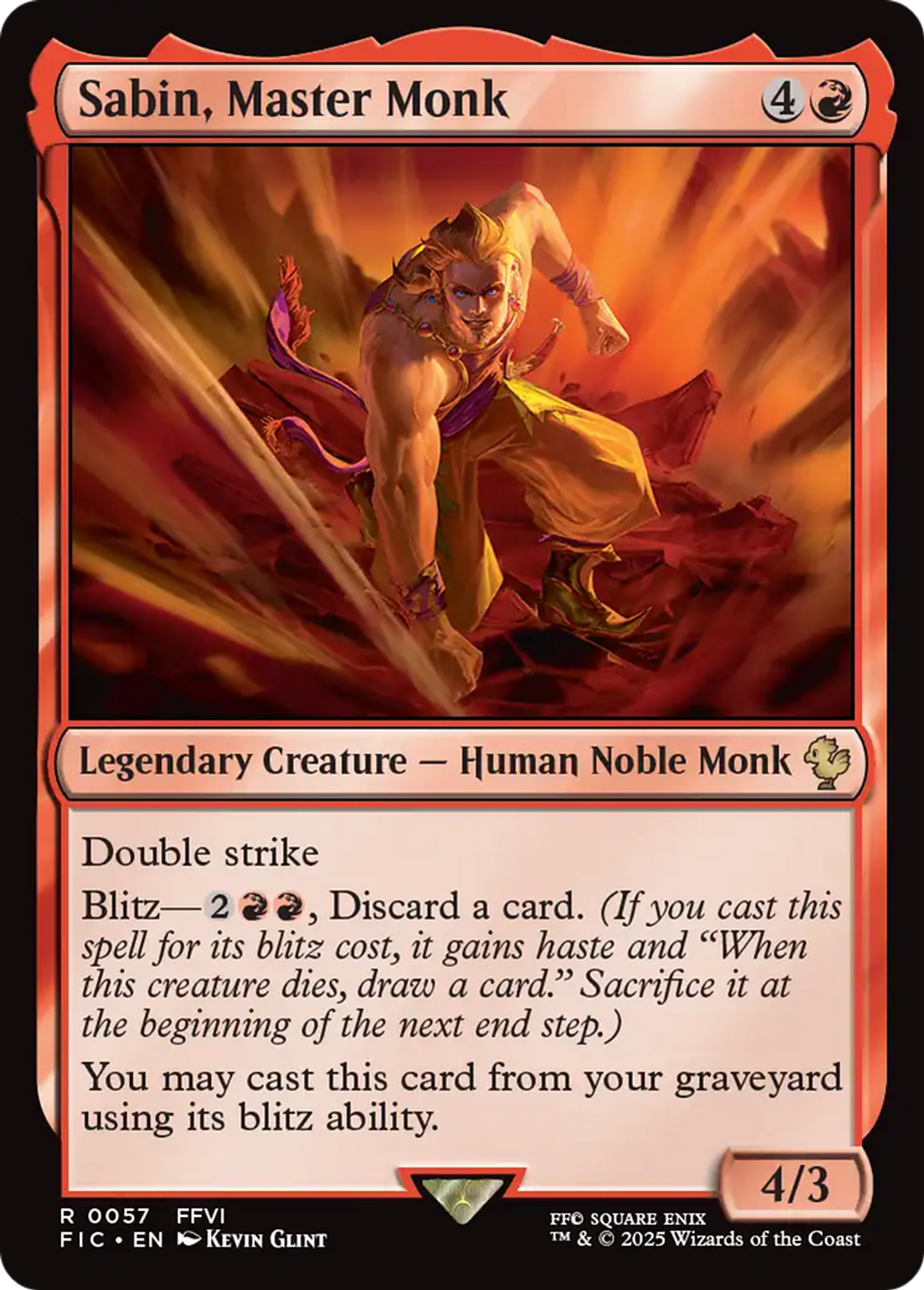 Sabin, Master Monk — Final Fantasy Commander — Magic: The Gathering