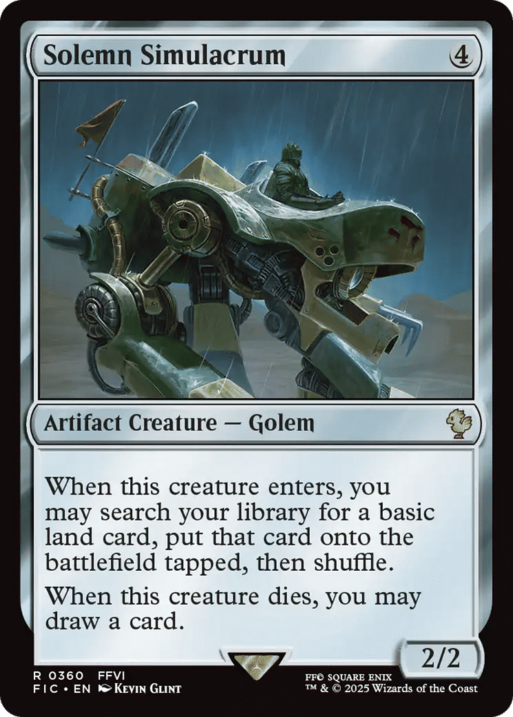Solemn Simulacrum — Final Fantasy Commander — Magic: The Gathering