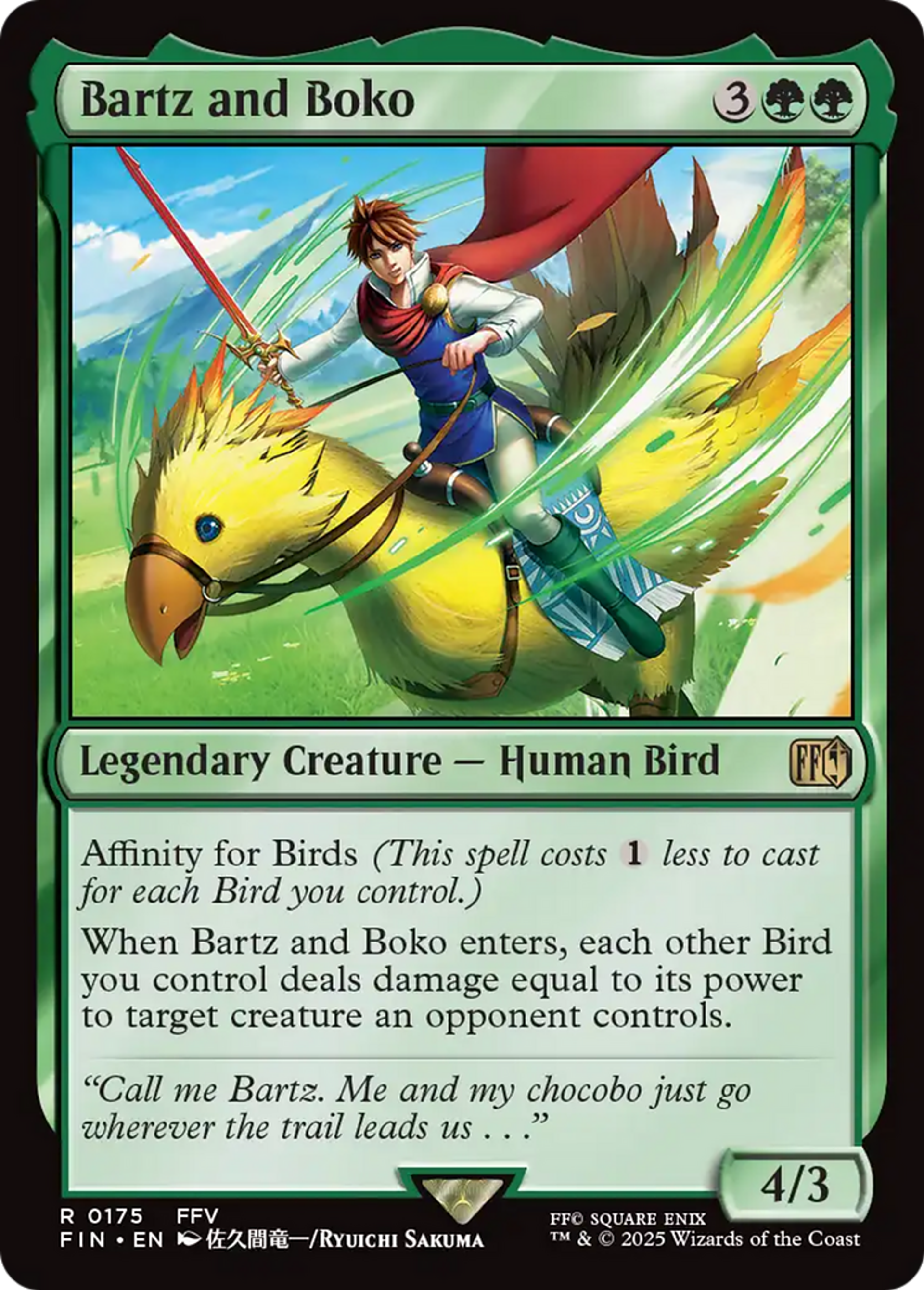 Bartz et Boko — Final Fantasy — Magic: The Gathering