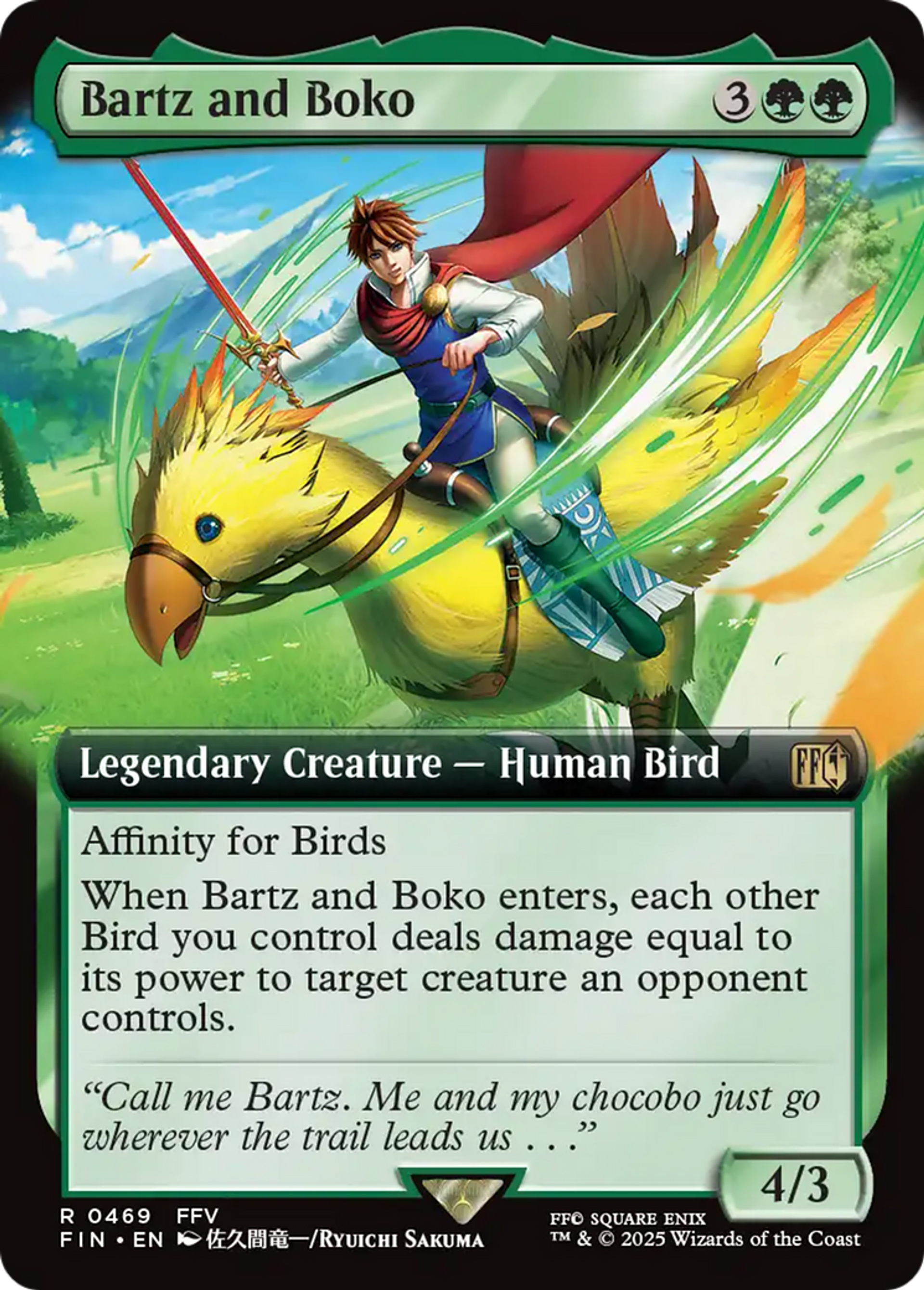 Bartz and Boko — Final Fantasy — Magic: The Gathering