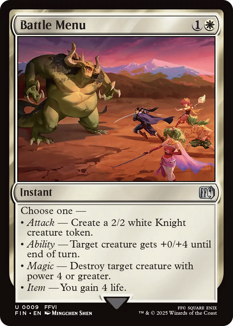 Battle Menu — Final Fantasy — Magic: The Gathering
