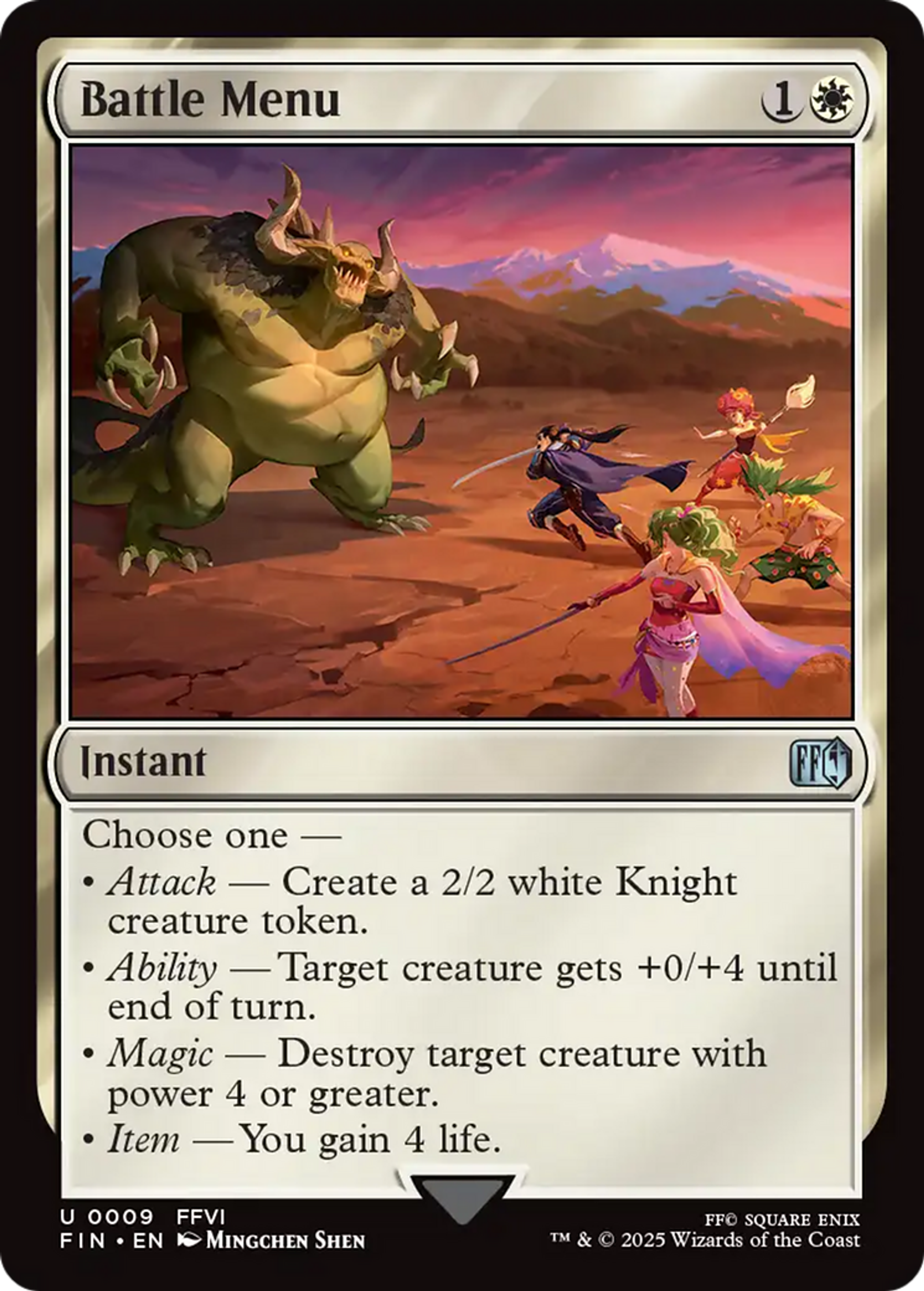 Battle Menu — Final Fantasy — Magic: The Gathering