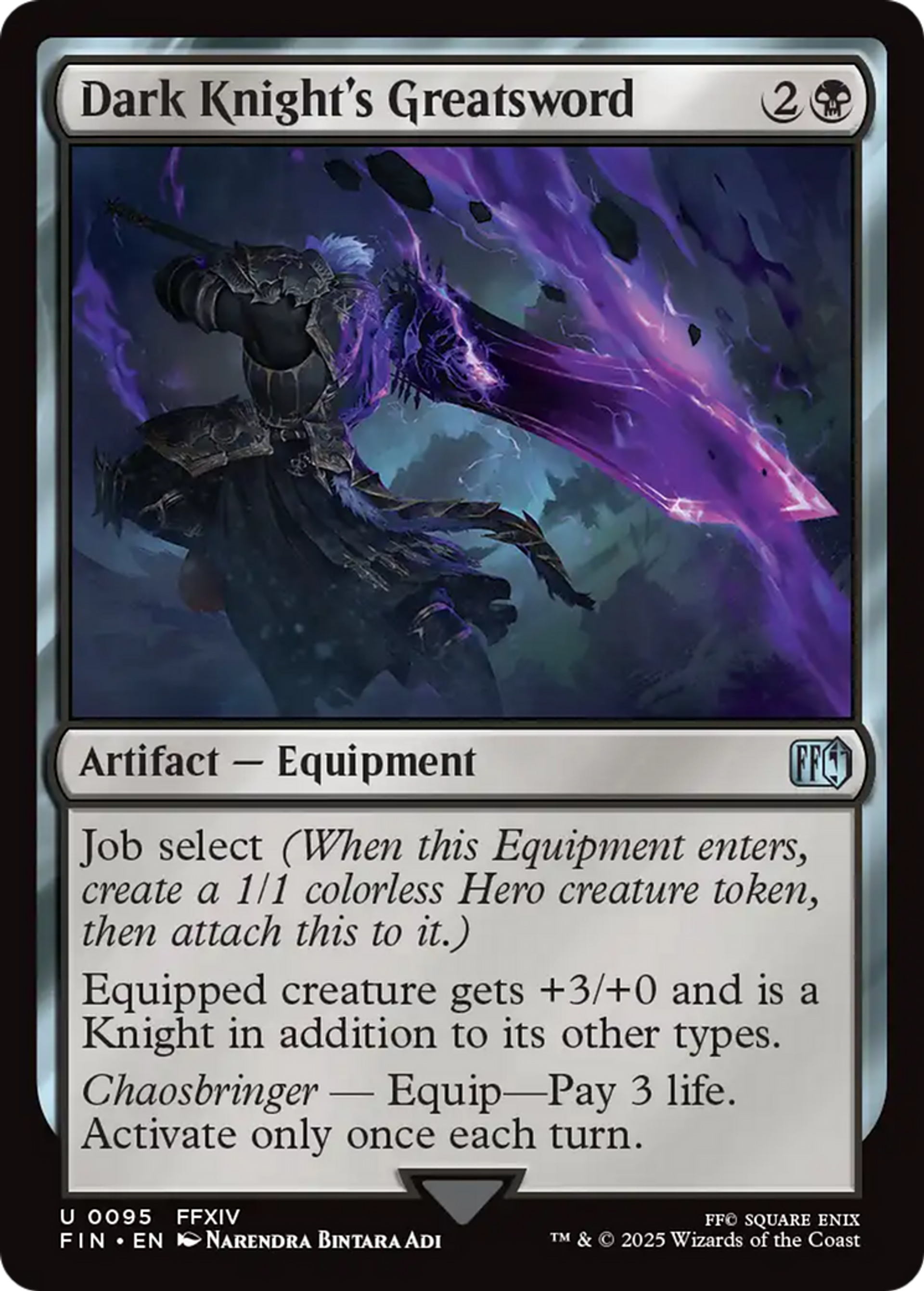 Épée à deux mains de chevalier noir — Final Fantasy — Magic: The Gathering