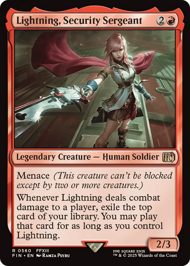 Lightning, Security Sergeant — Final Fantasy — Magic: The Gathering