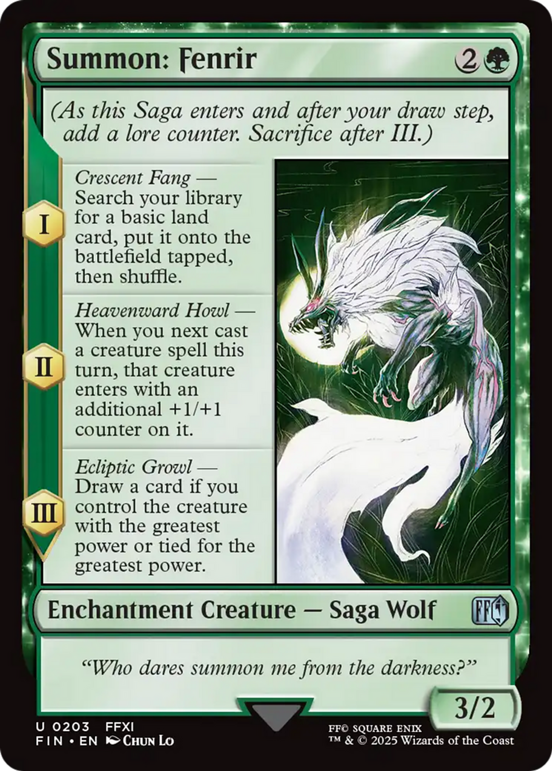 Summon: Fenrir — Final Fantasy — Magic: The Gathering