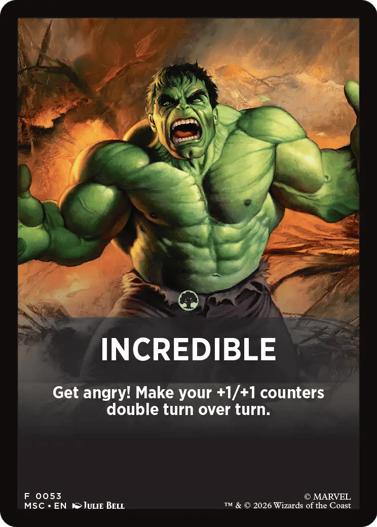 Incredible — Marvel Super Heroes Jumpstart Front Cards — Magic: The Gathering