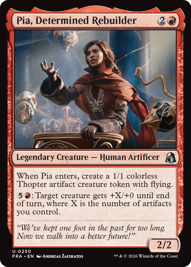 Pia, Determined Rebuilder — Reality Fracture — Magic: The Gathering
