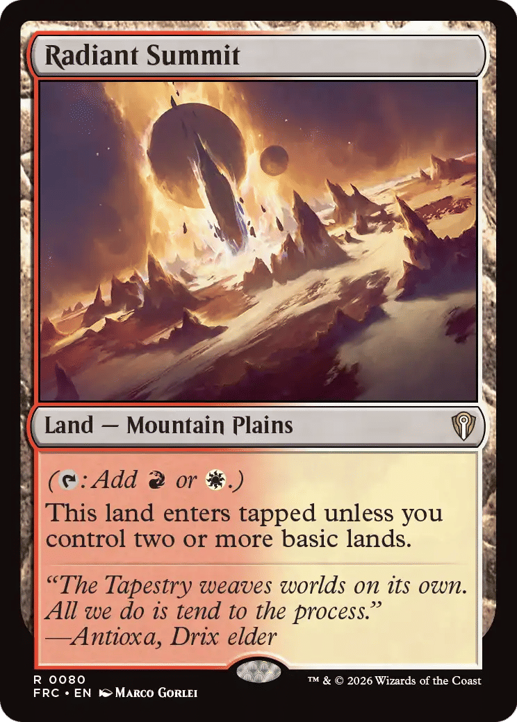 Sommet radieux — Reality Fracture Commander — Magic: The Gathering