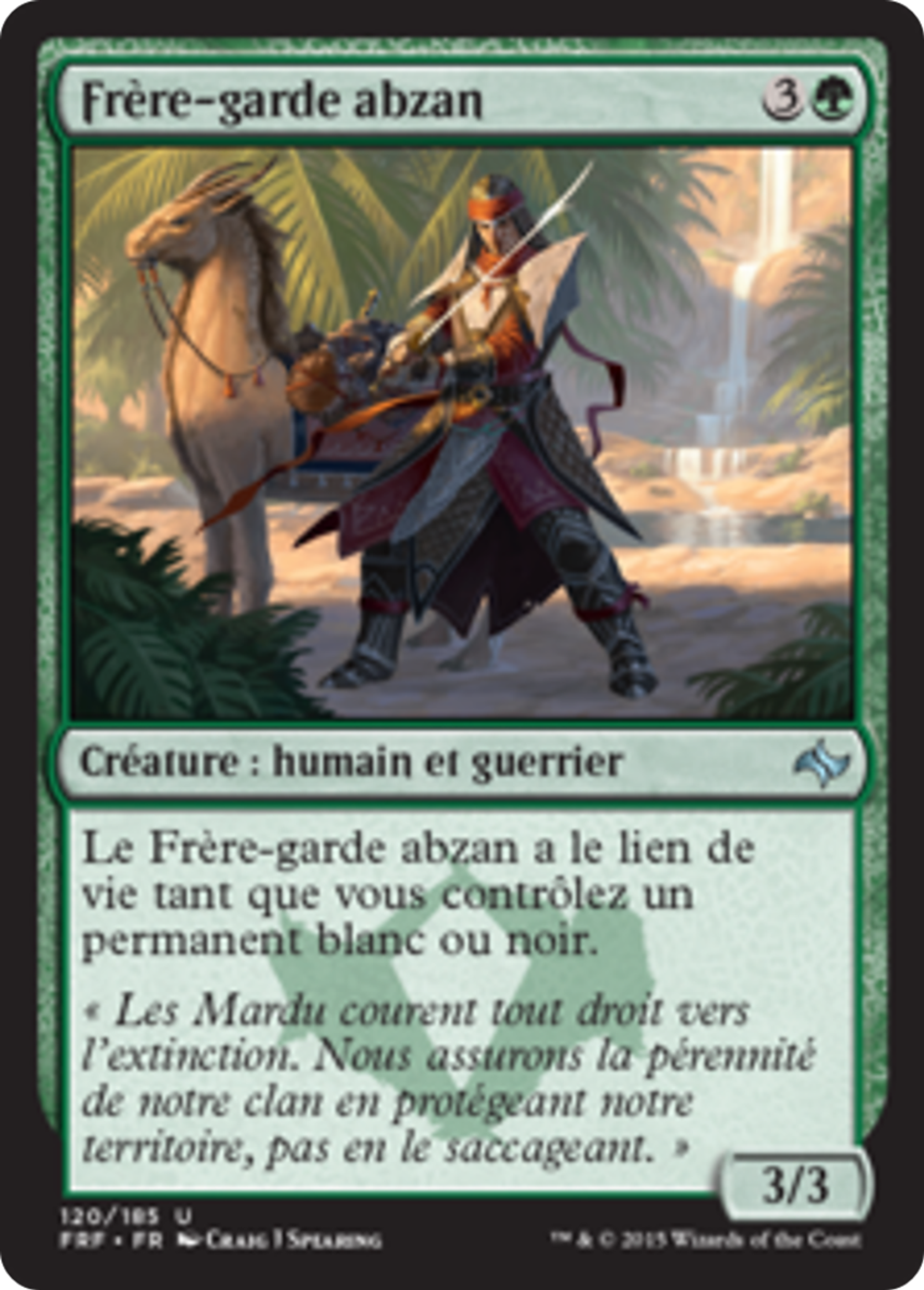 Frère-garde abzan — Fate Reforged — Magic: The Gathering