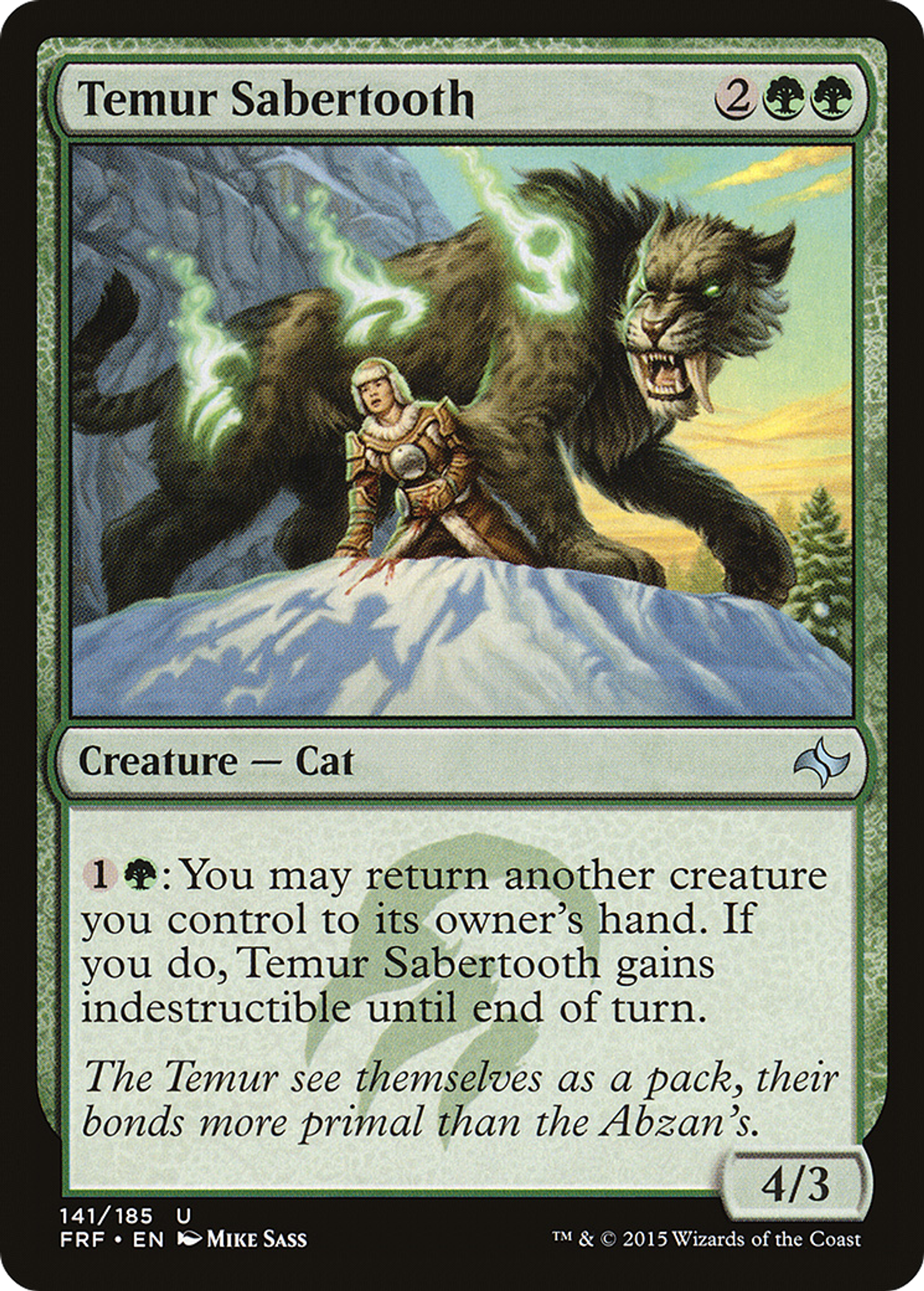 Temur Sabertooth — Fate Reforged — Magic: The Gathering