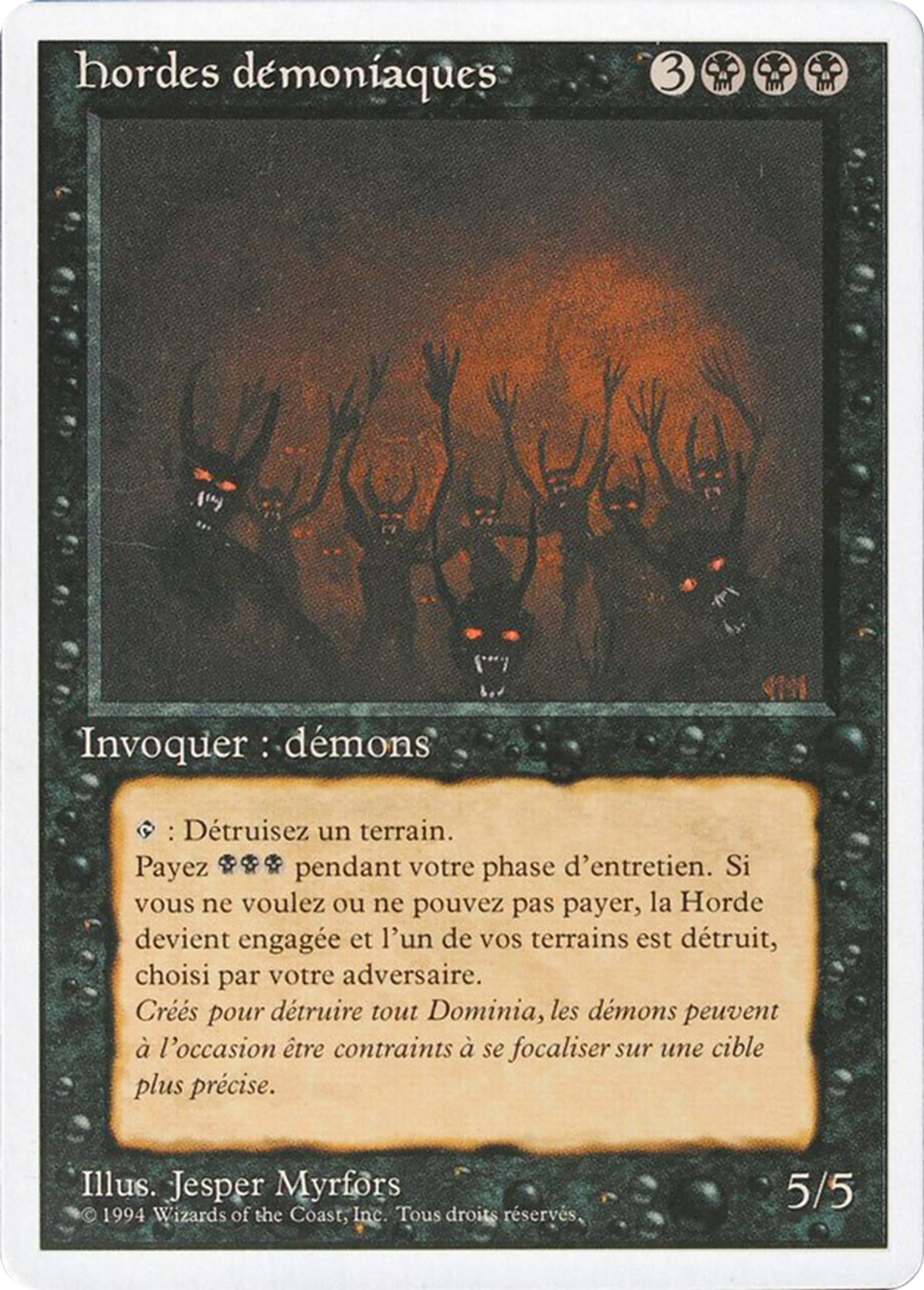 Demonic Hordes — Foreign White Border — Magic: The Gathering