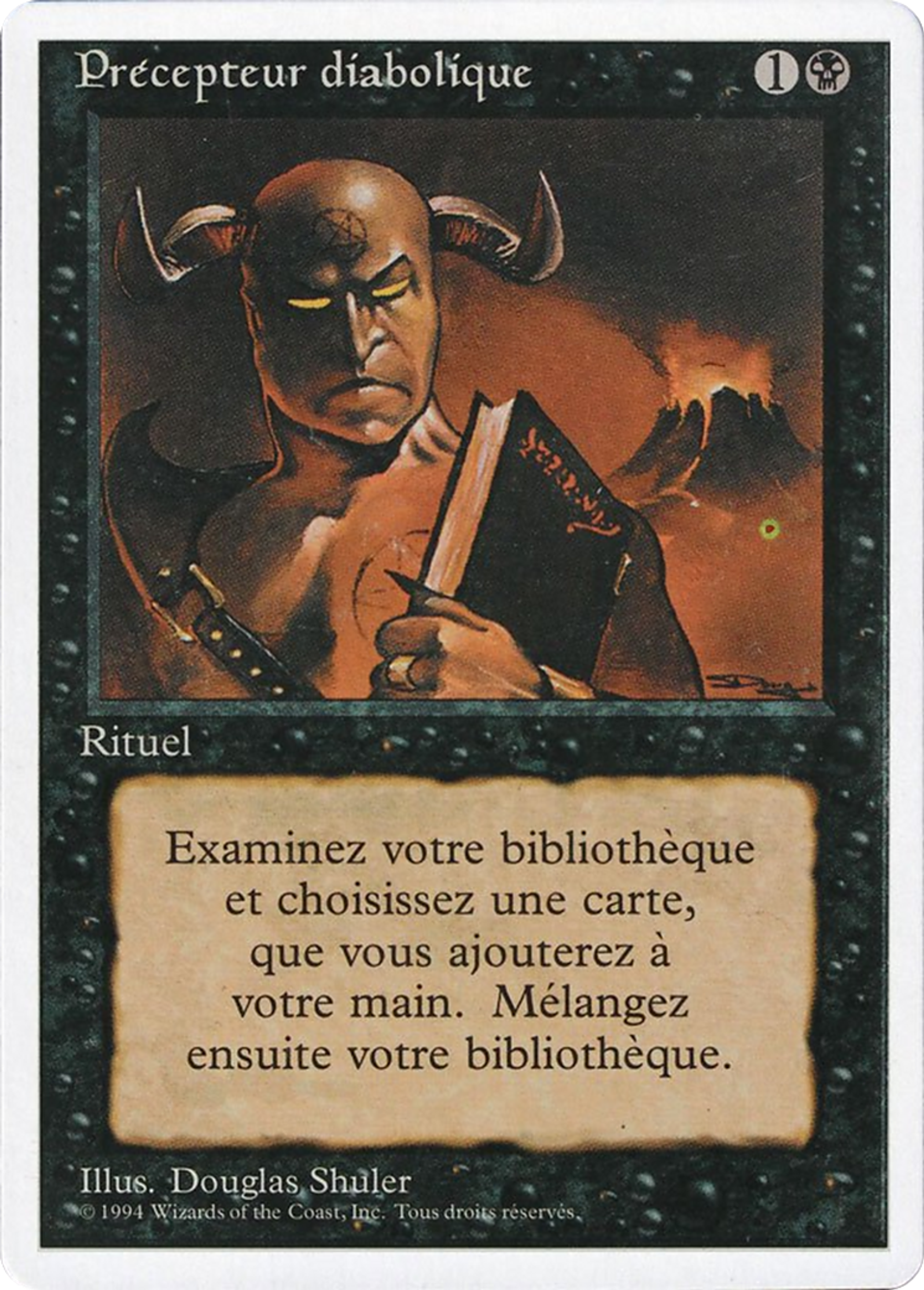 Demonic Tutor — Foreign White Border — Magic: The Gathering