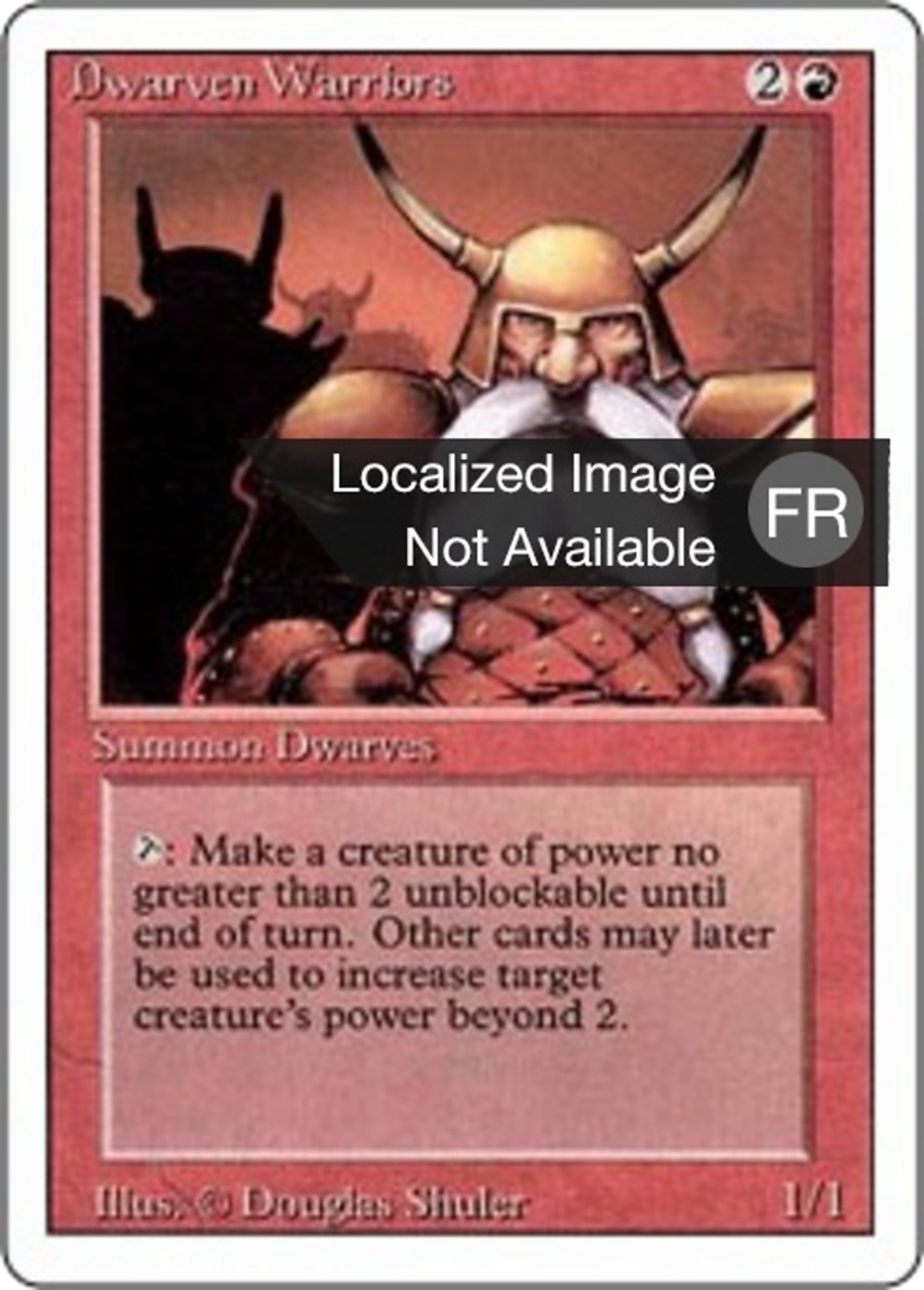 Dwarven Warriors — Foreign White Border — Magic: The Gathering