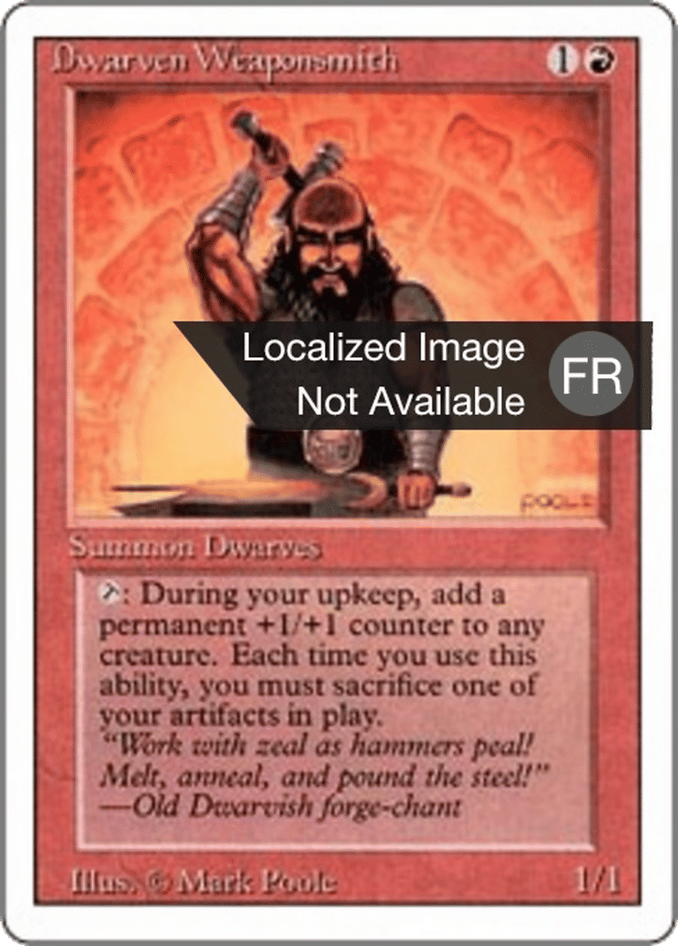 Dwarven Weaponsmith — Foreign White Border — Magic: The Gathering