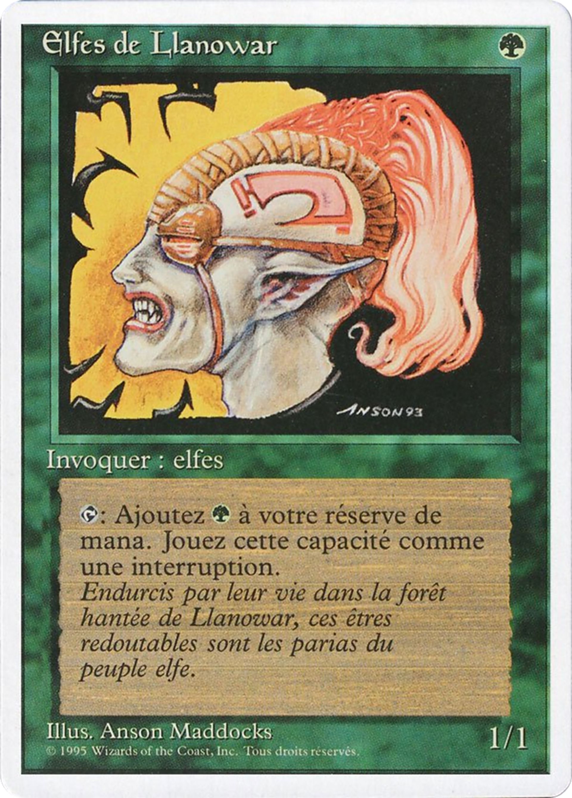 Llanowar Elves — Foreign White Border — Magic: The Gathering