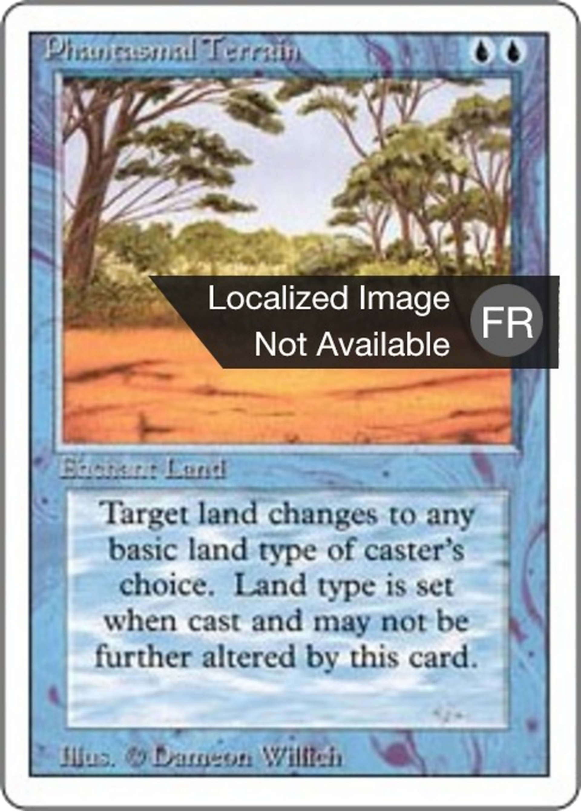 Phantasmal Terrain — Foreign White Border — Magic: The Gathering