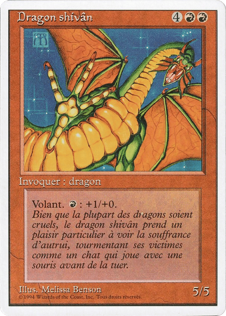 Shivan Dragon — Foreign White Border — Magic: The Gathering