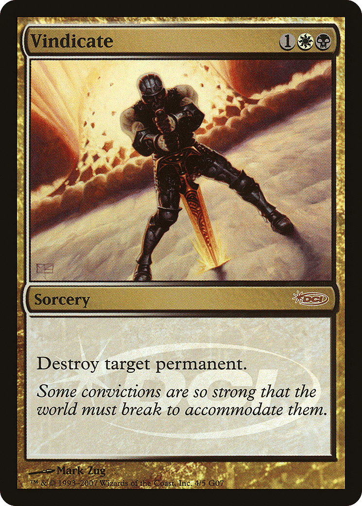 Vindicate — Judge Gift Cards 2007 — Magic: The Gathering