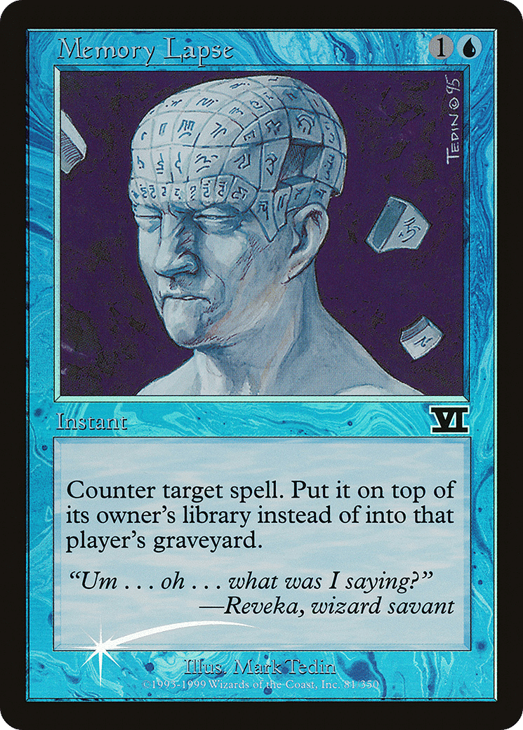 Memory Lapse — Judge Gift Cards 1999 — Magic: The Gathering