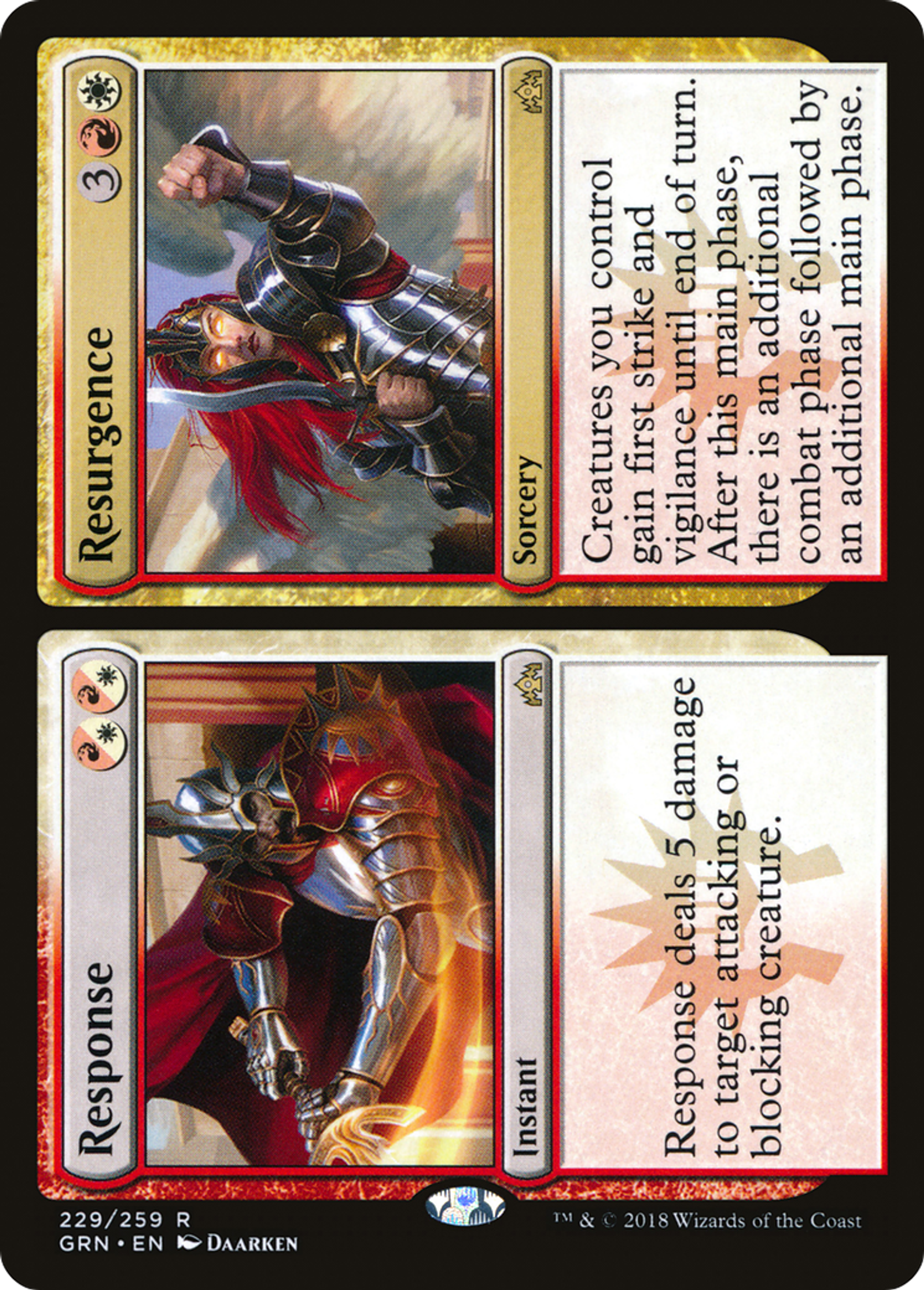 Réaction // Résurgence — Guilds of Ravnica — Magic: The Gathering