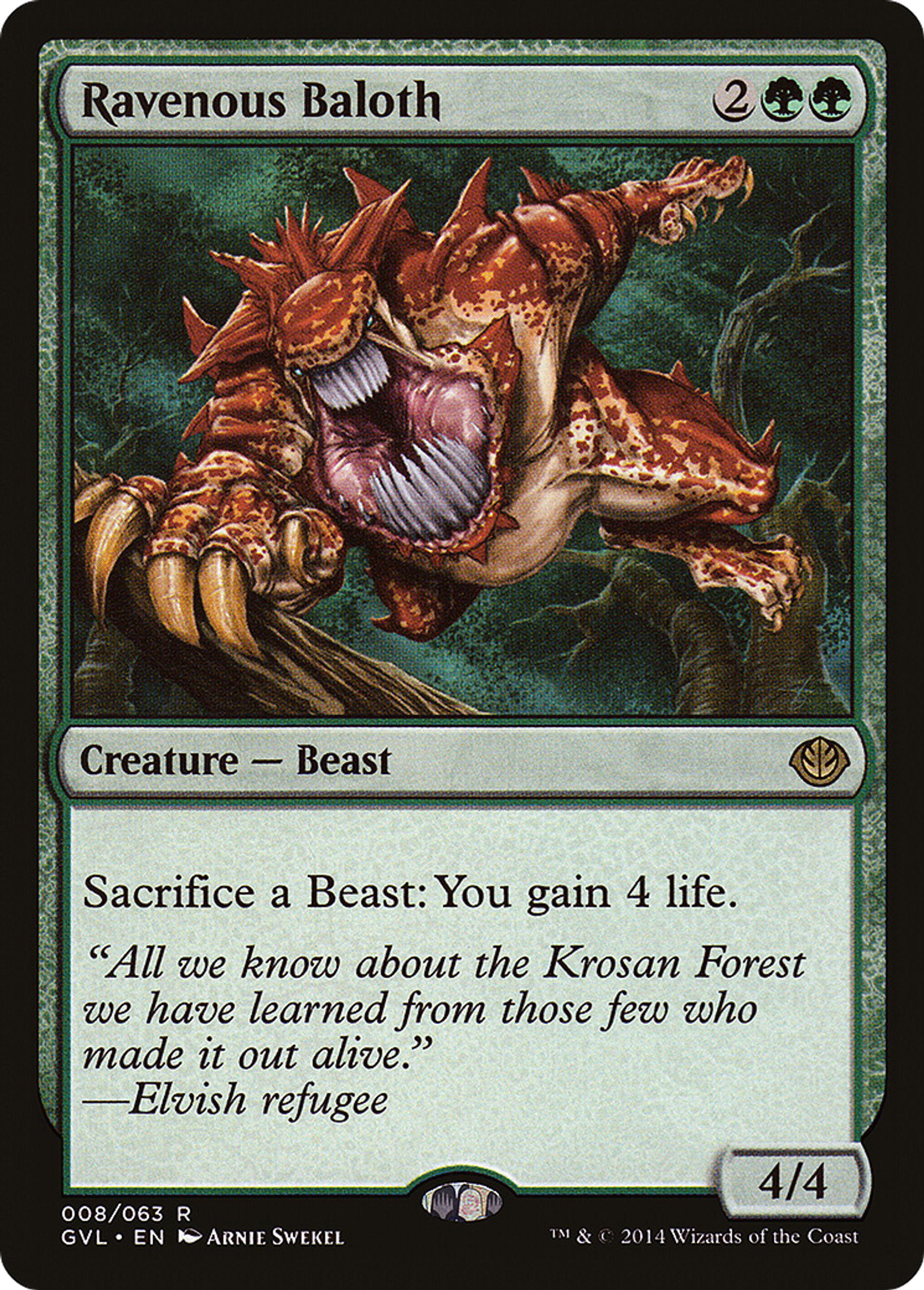 Ravenous Baloth — Duel Decks Anthology: Garruk vs. Liliana — Magic: The Gathering