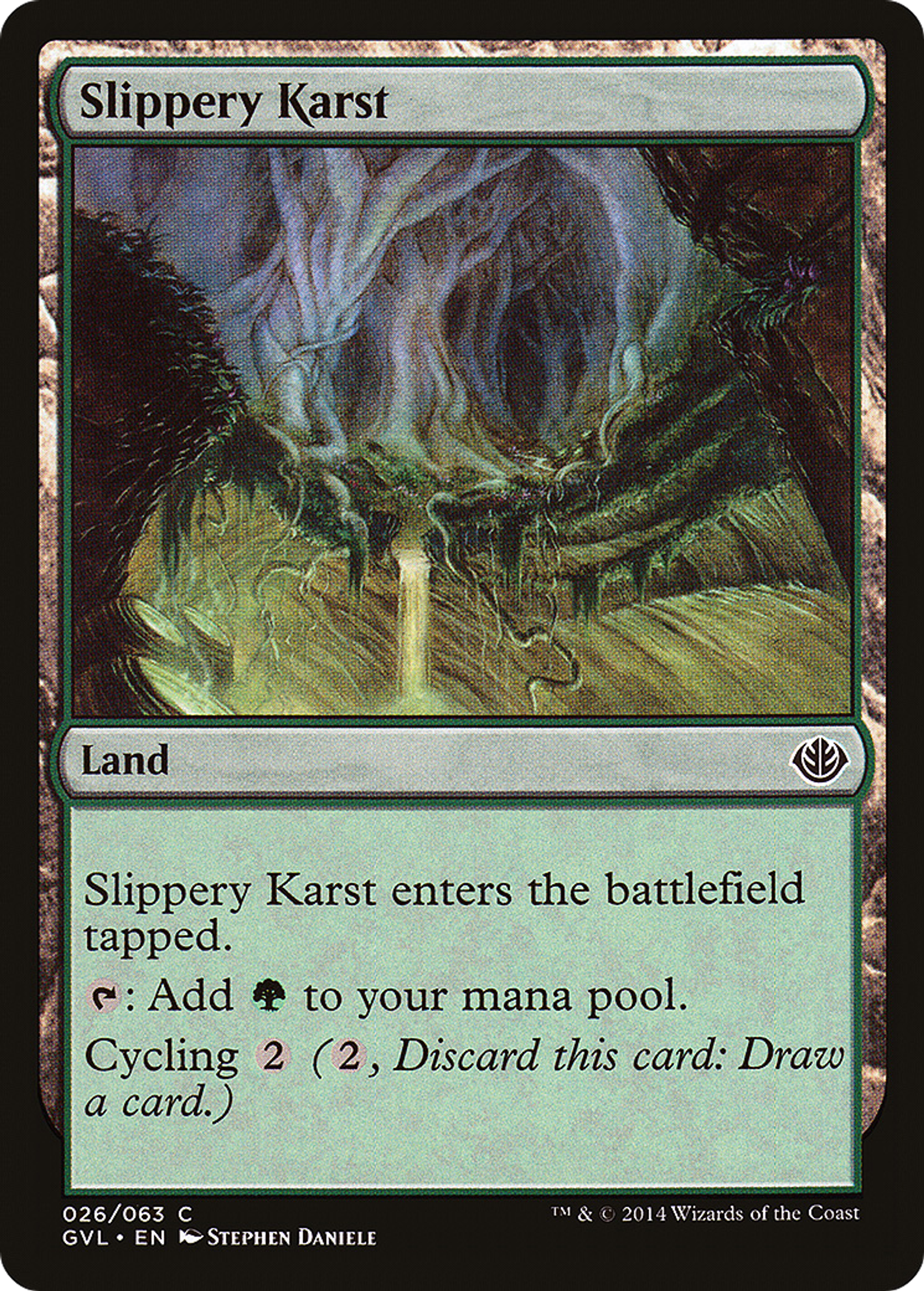 Slippery Karst — Duel Decks Anthology: Garruk vs. Liliana — Magic: The Gathering