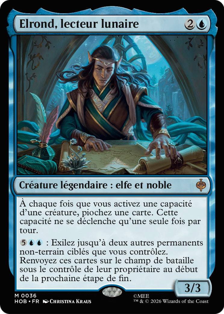 Elrond, lecteur lunaire — The Hobbit — Magic: The Gathering