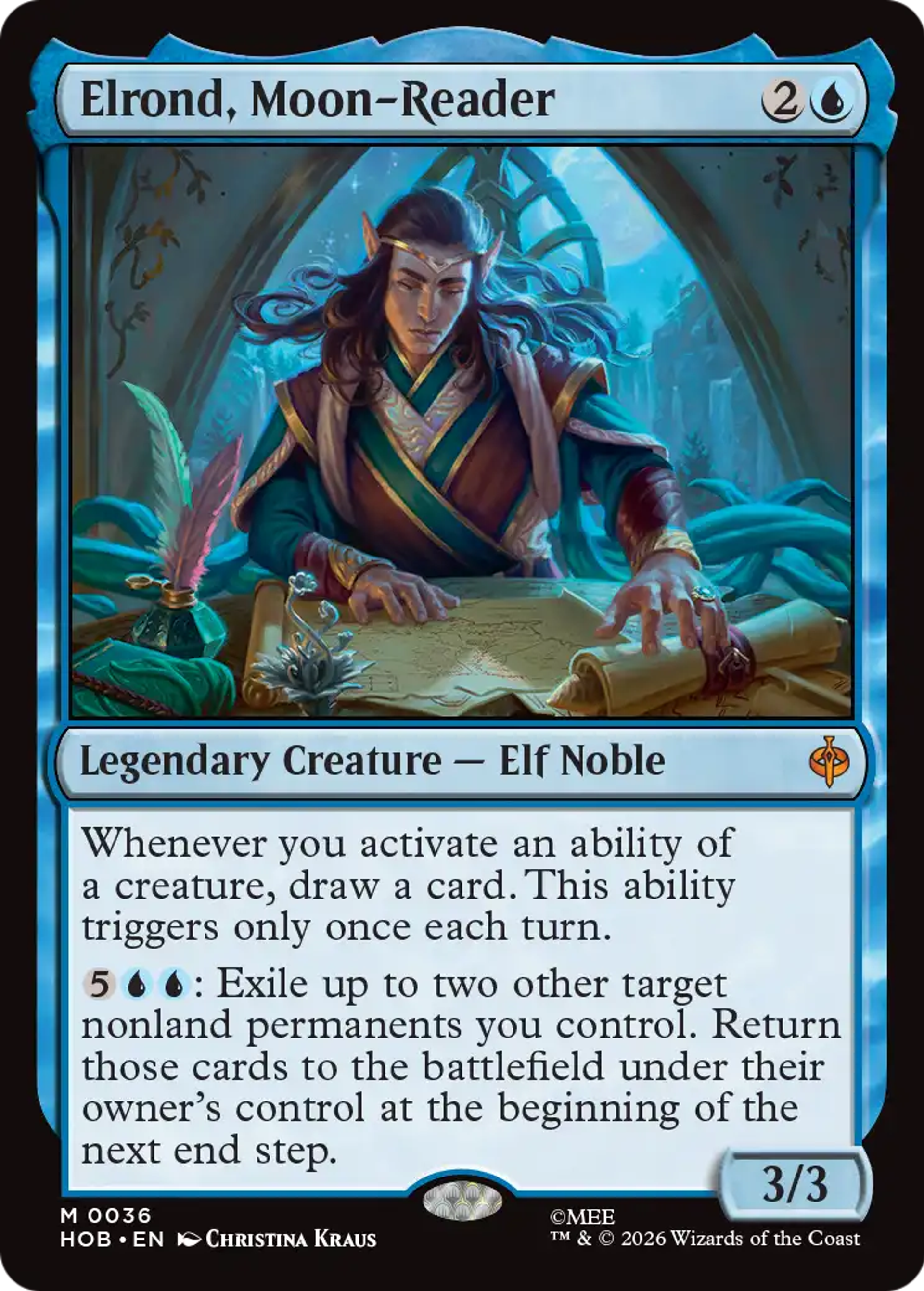 Elrond, Moon-Reader — The Hobbit — Magic: The Gathering