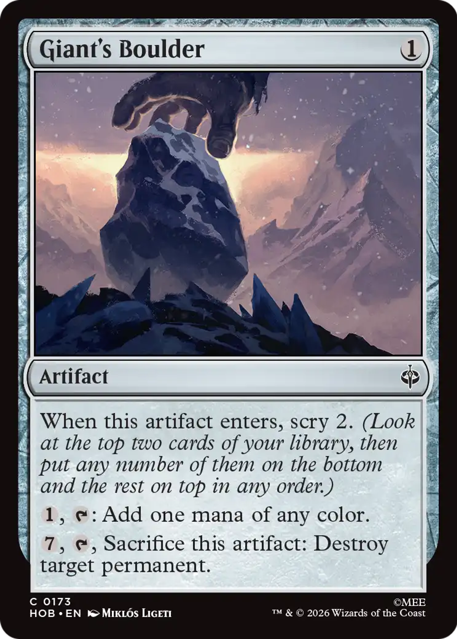 Giant's Boulder — The Hobbit — Magic: The Gathering