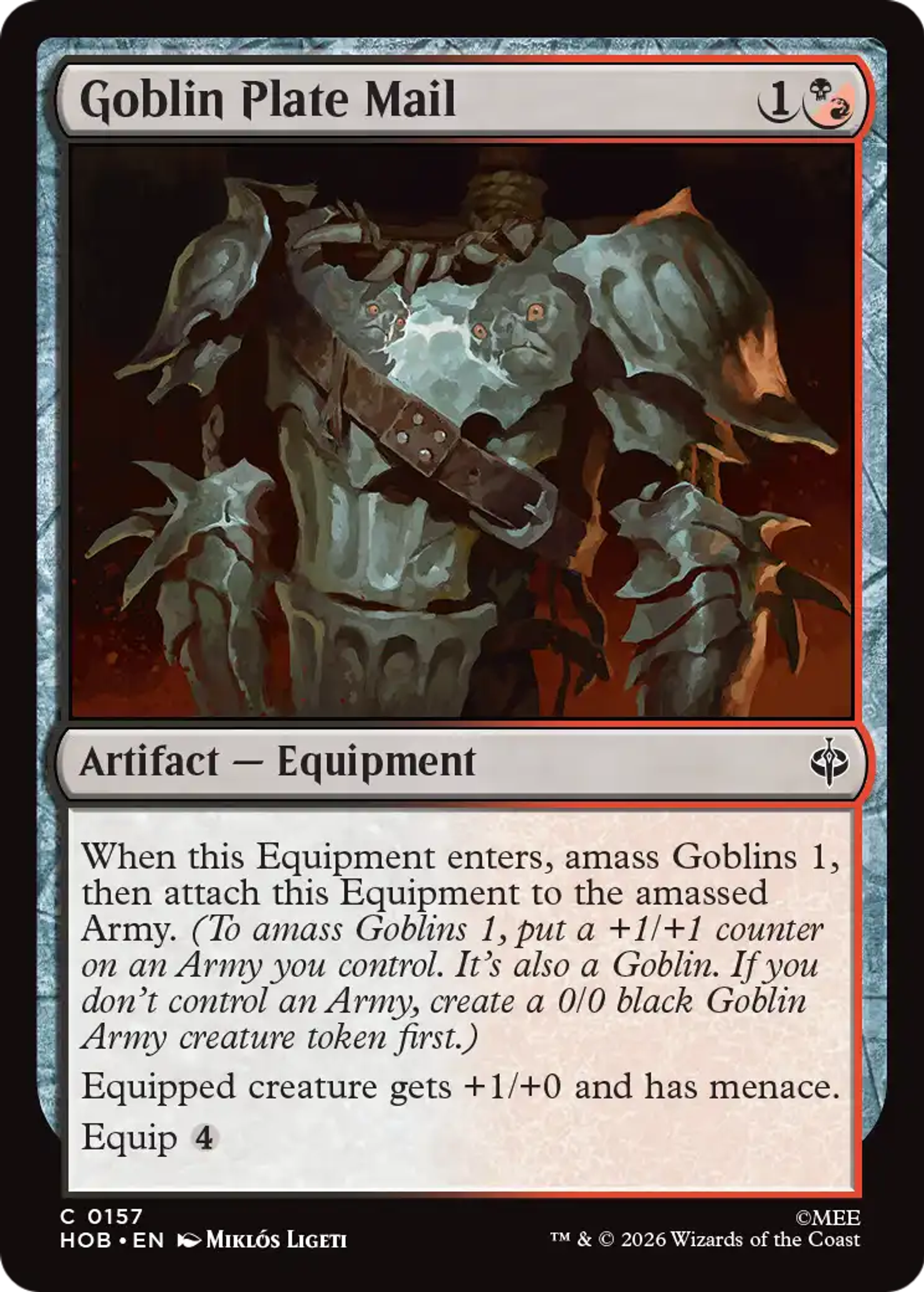 Goblin Plate Mail — The Hobbit — Magic: The Gathering