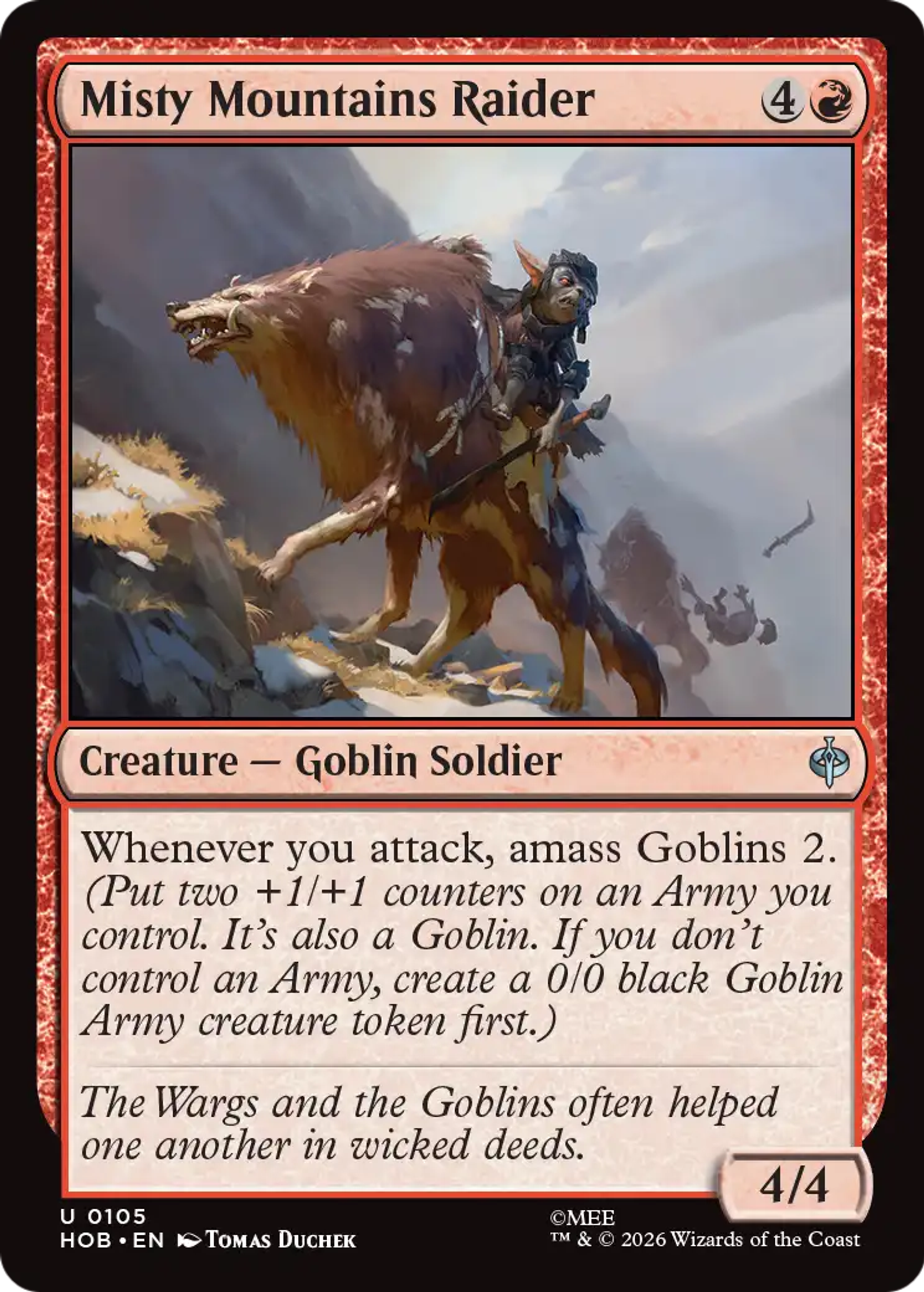 Misty Mountains Raider — The Hobbit — Magic: The Gathering