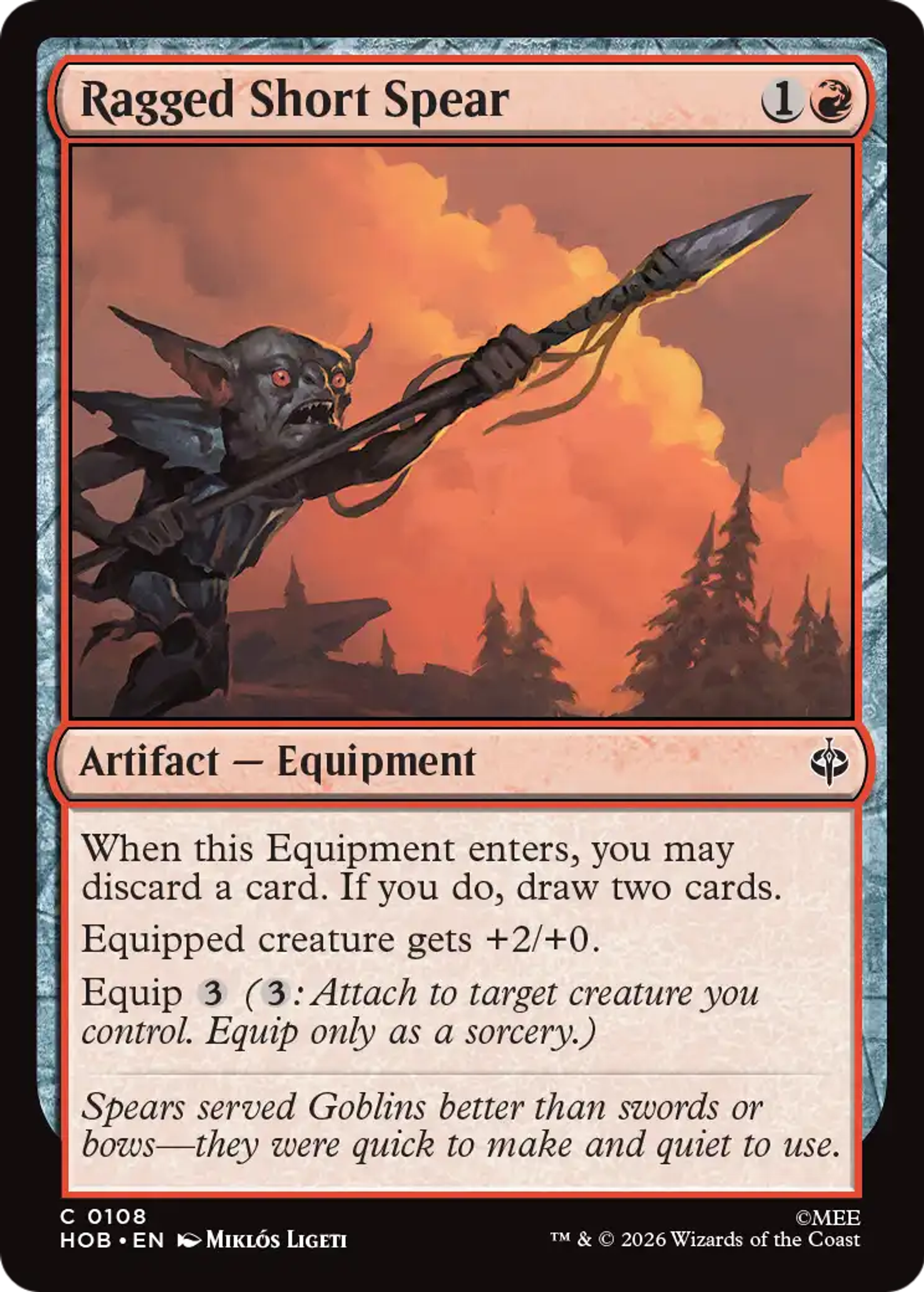 Ragged Short Spear — The Hobbit — Magic: The Gathering
