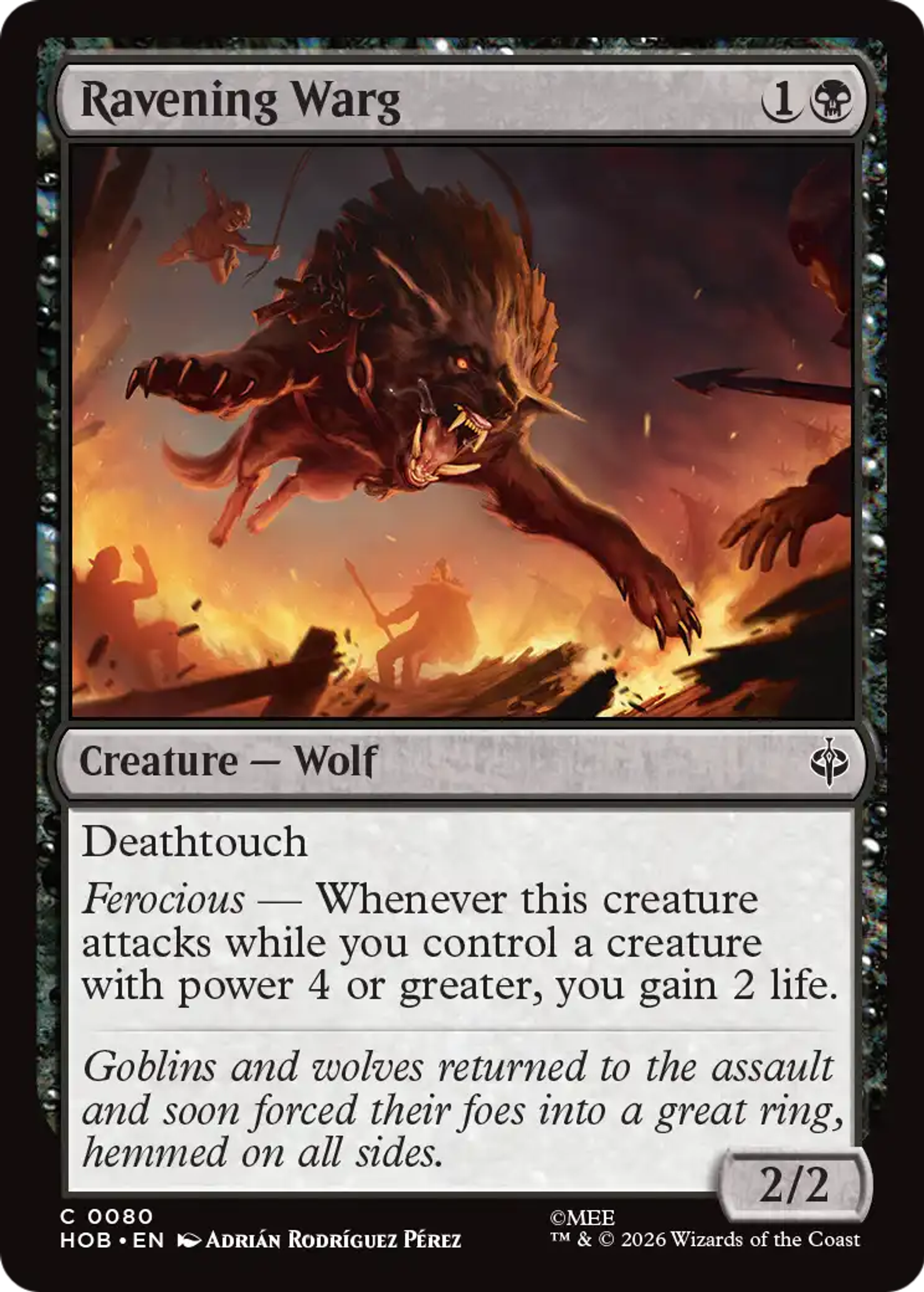 Ravening Warg — The Hobbit — Magic: The Gathering