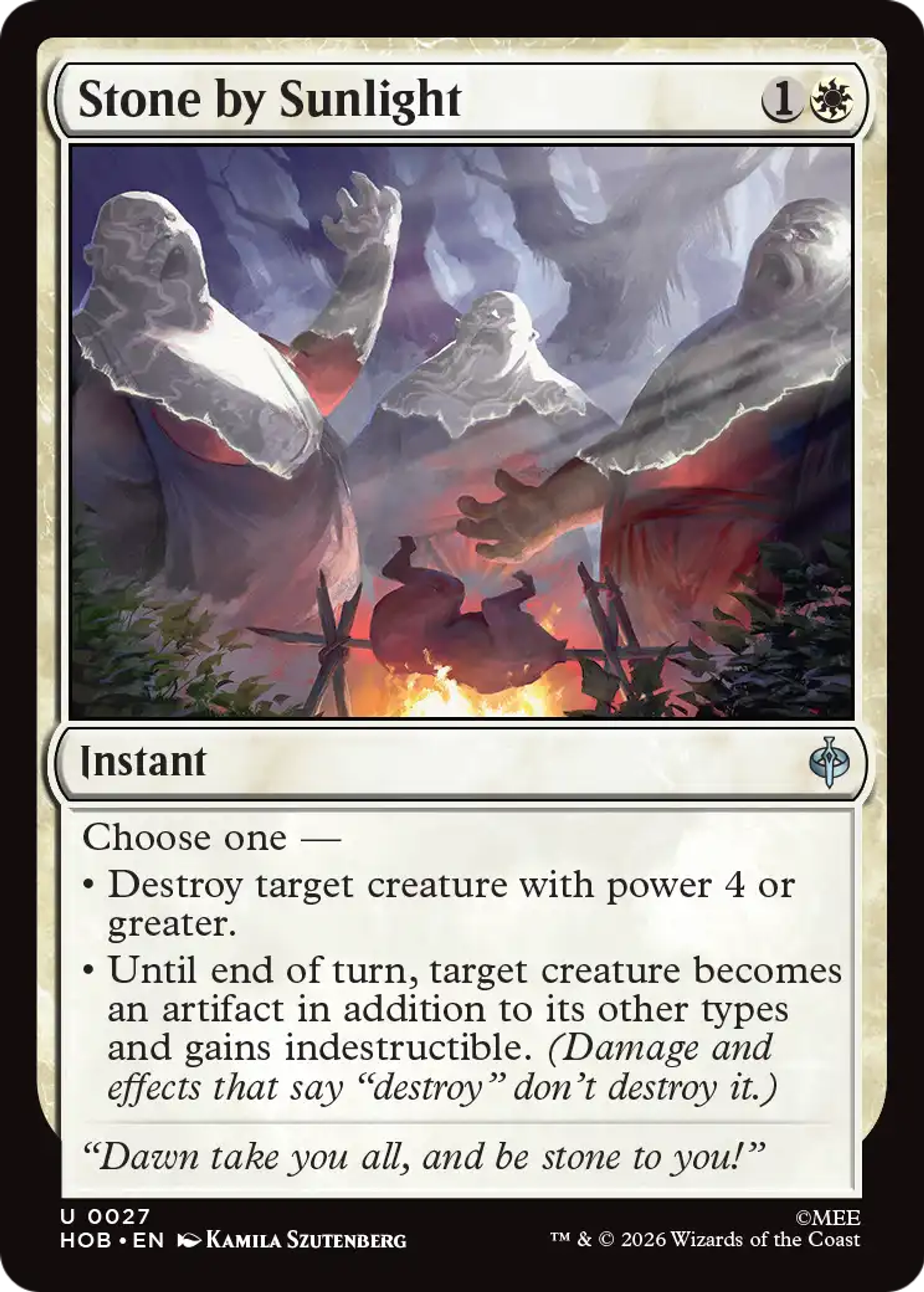 Stone by Sunlight — The Hobbit — Magic: The Gathering