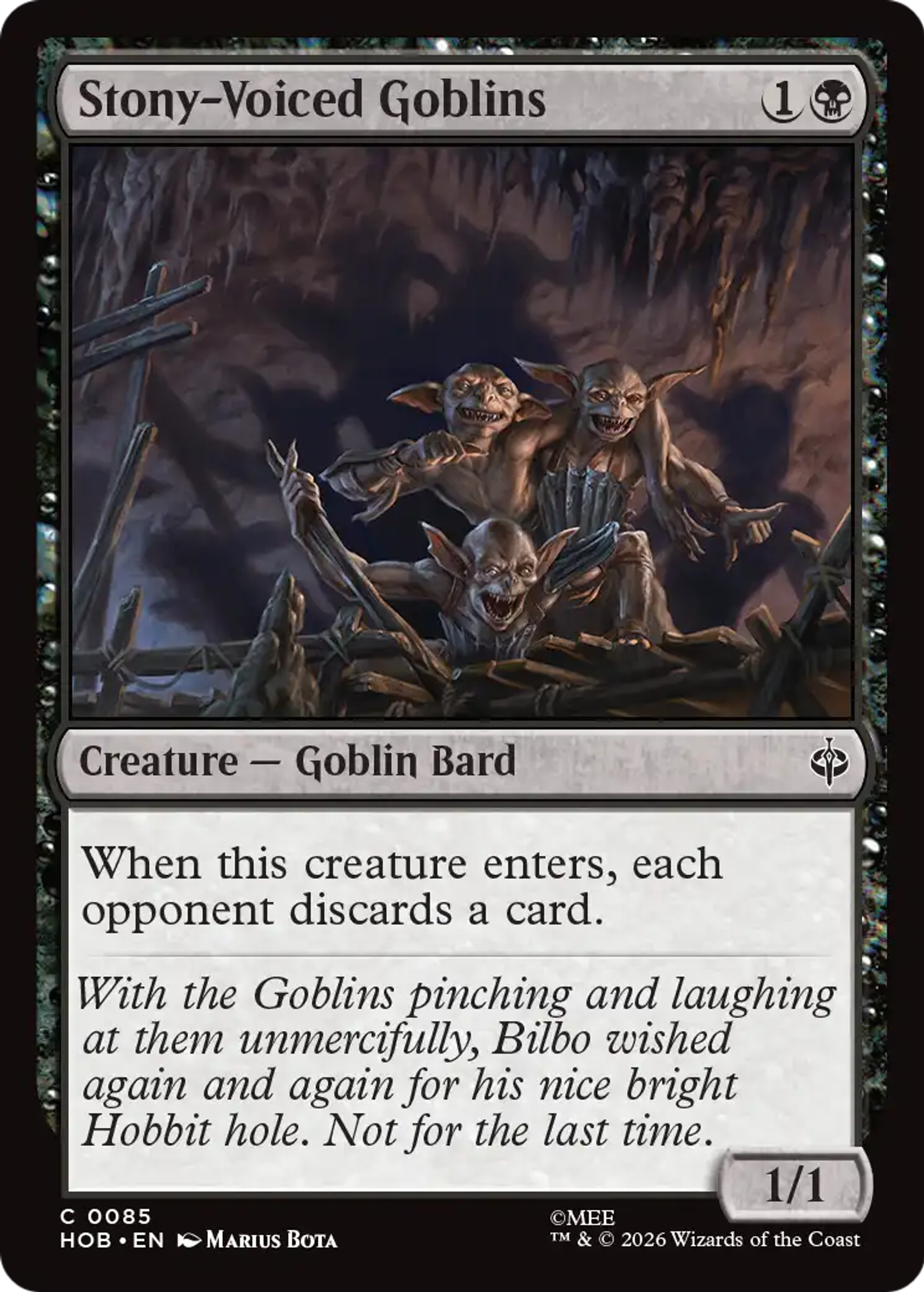 Stony-Voiced Goblins — The Hobbit — Magic: The Gathering